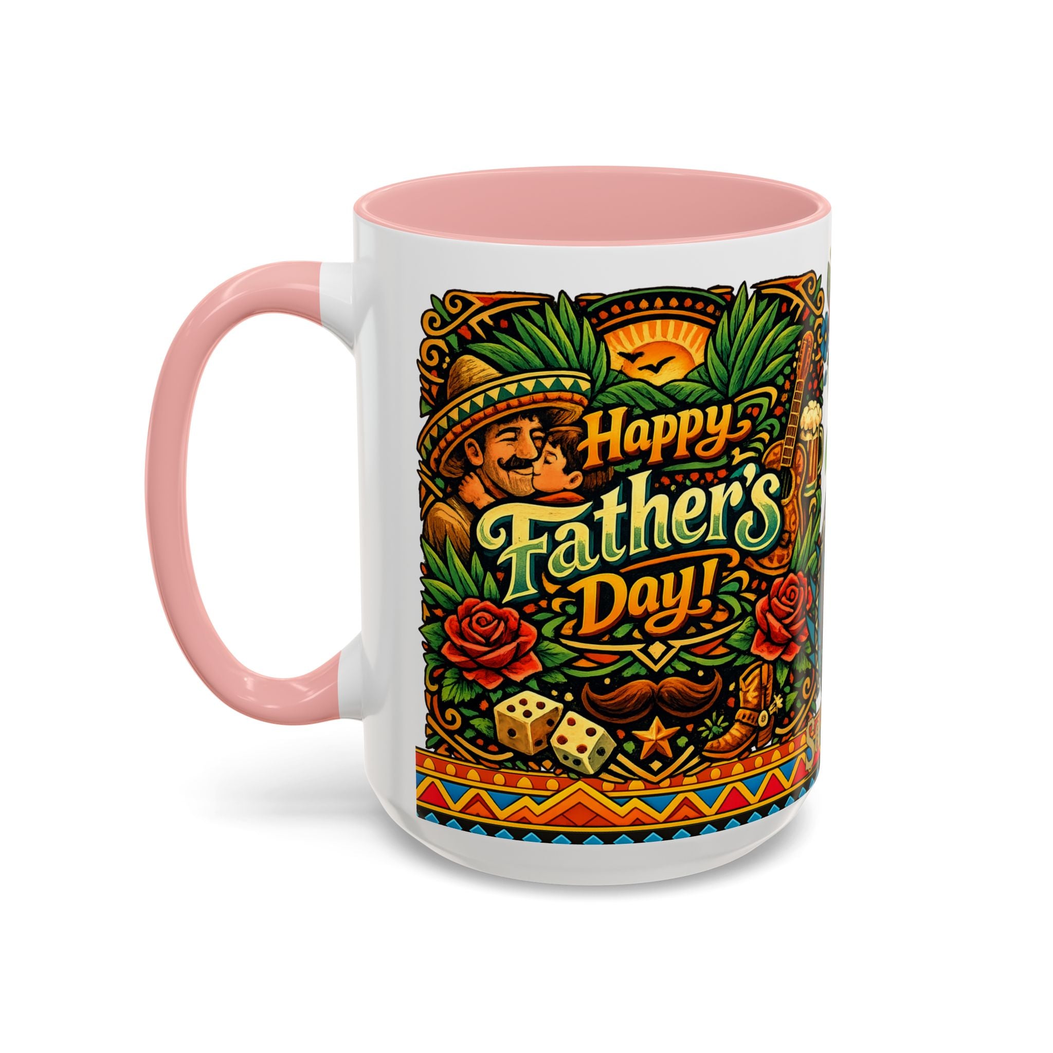 Happy Father's Day Accent Mug — Festive Father's Day Coffee Mug | Solmaguey™