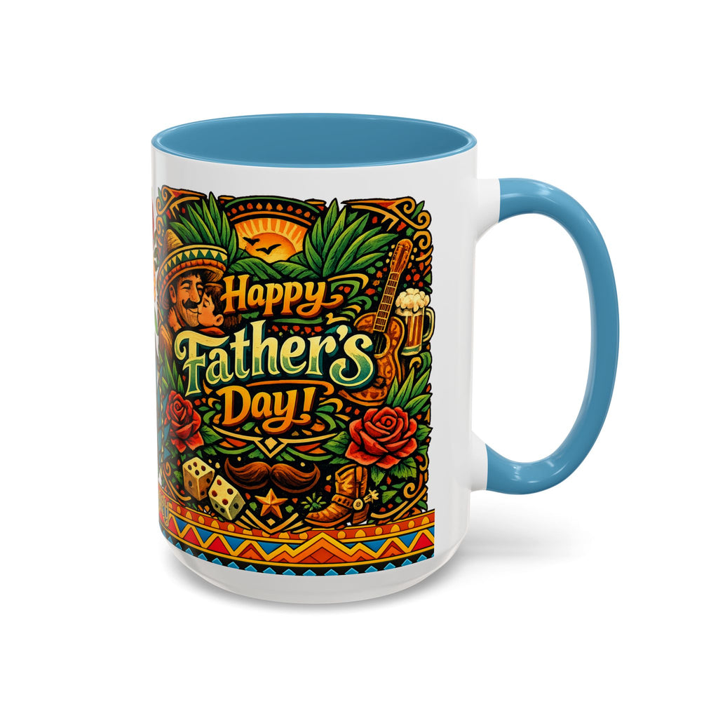 Happy Father's Day Accent Mug — Festive Father's Day Coffee Mug | Solmaguey™