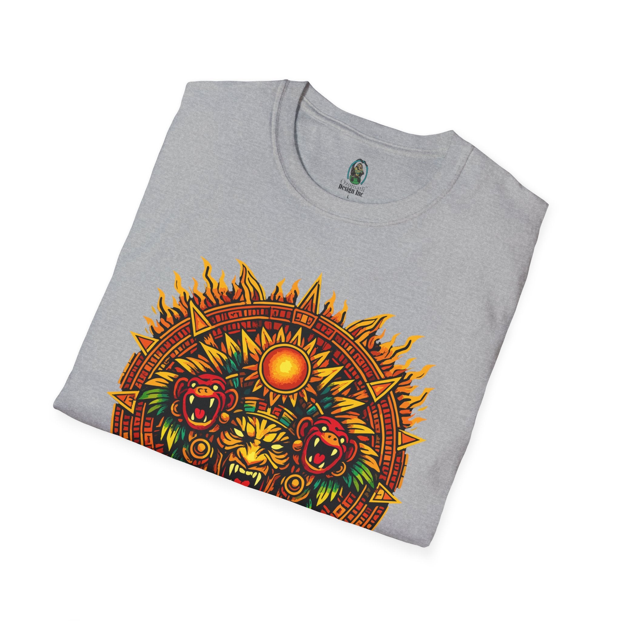 Aztec Skull Sunburst T-Shirt | Tribal Floral Skull Design
