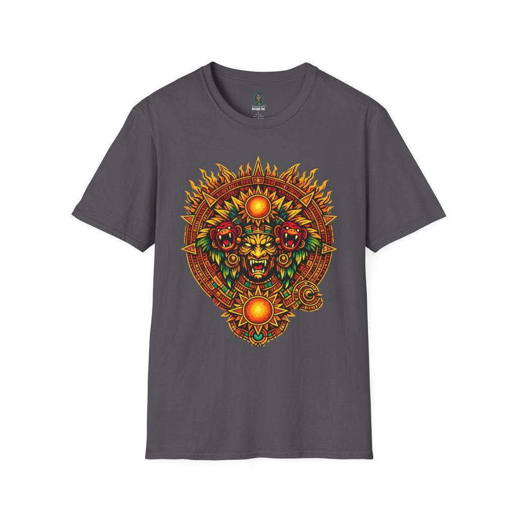 Aztec Skull Sunburst T-Shirt | Tribal Floral Skull Design