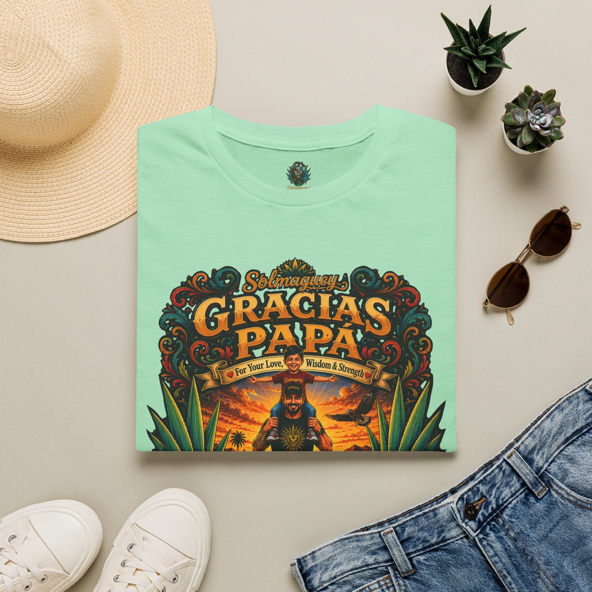 Gracias Papá Shirt, Mexican Dad Gift, Father Son Shirt, Father's Day Gift for Papa, Latino Dad Tee, Hispanic Family Shirt, Folk Art Father Gift