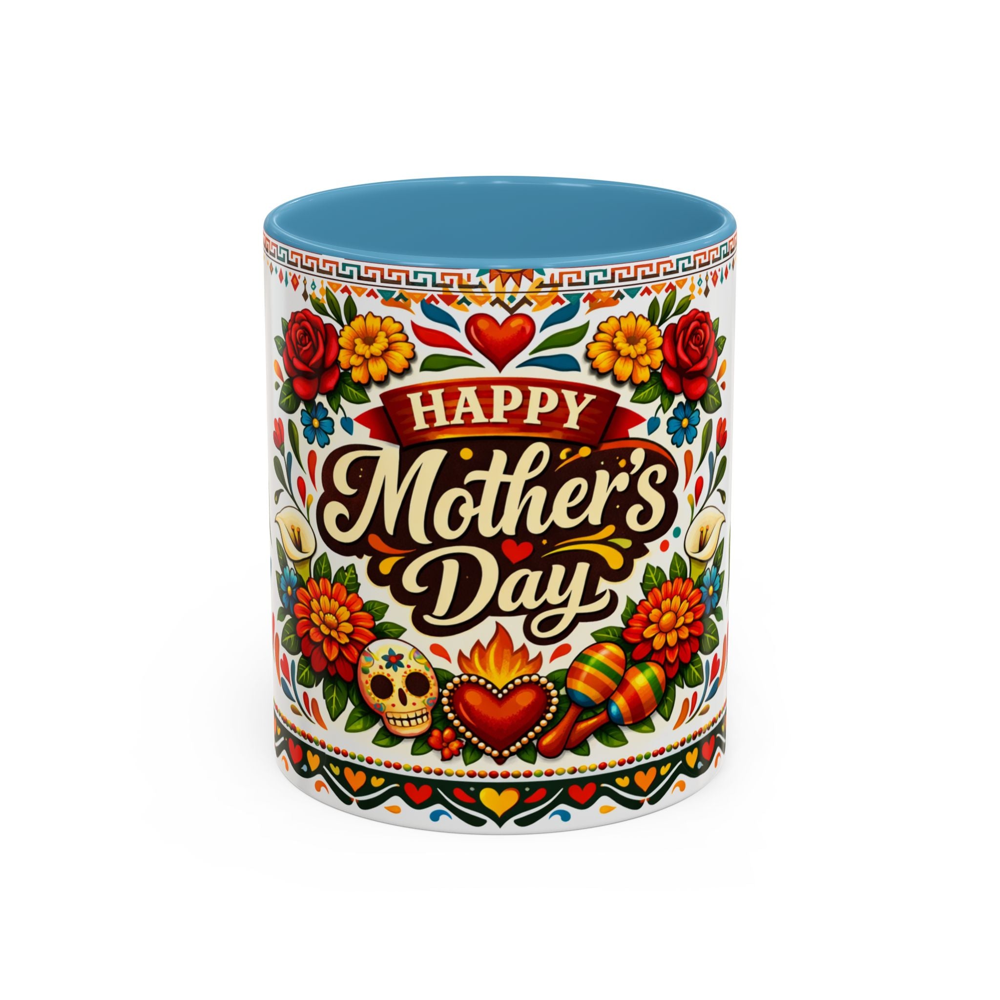 Happy Mother's Day Accent Mug-Colorful Floral Day of the Dead Design (11/15oz)