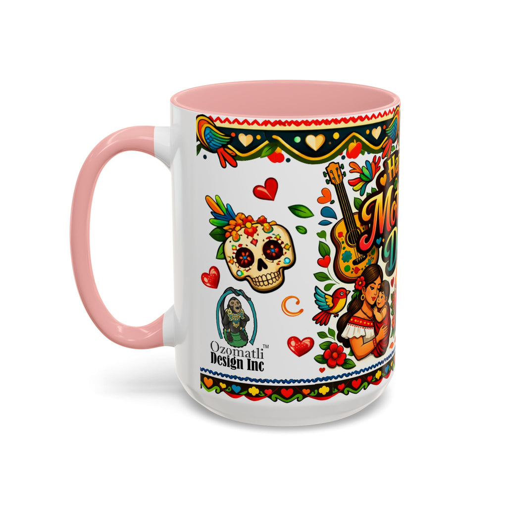 Happy Mother's Day Accent Coffee Mug – Colorful Mexican Folk Art Design