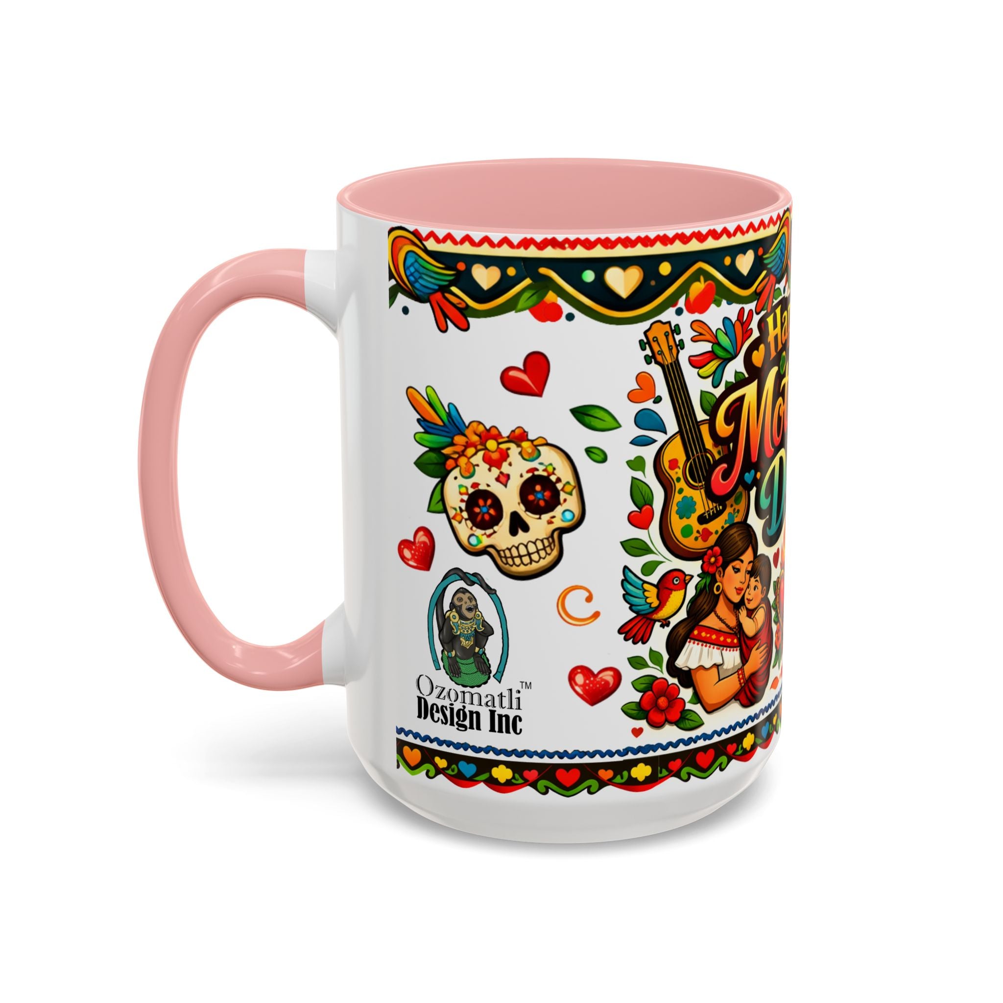 Happy Mother's Day Accent Coffee Mug – Colorful Mexican Folk Art Design
