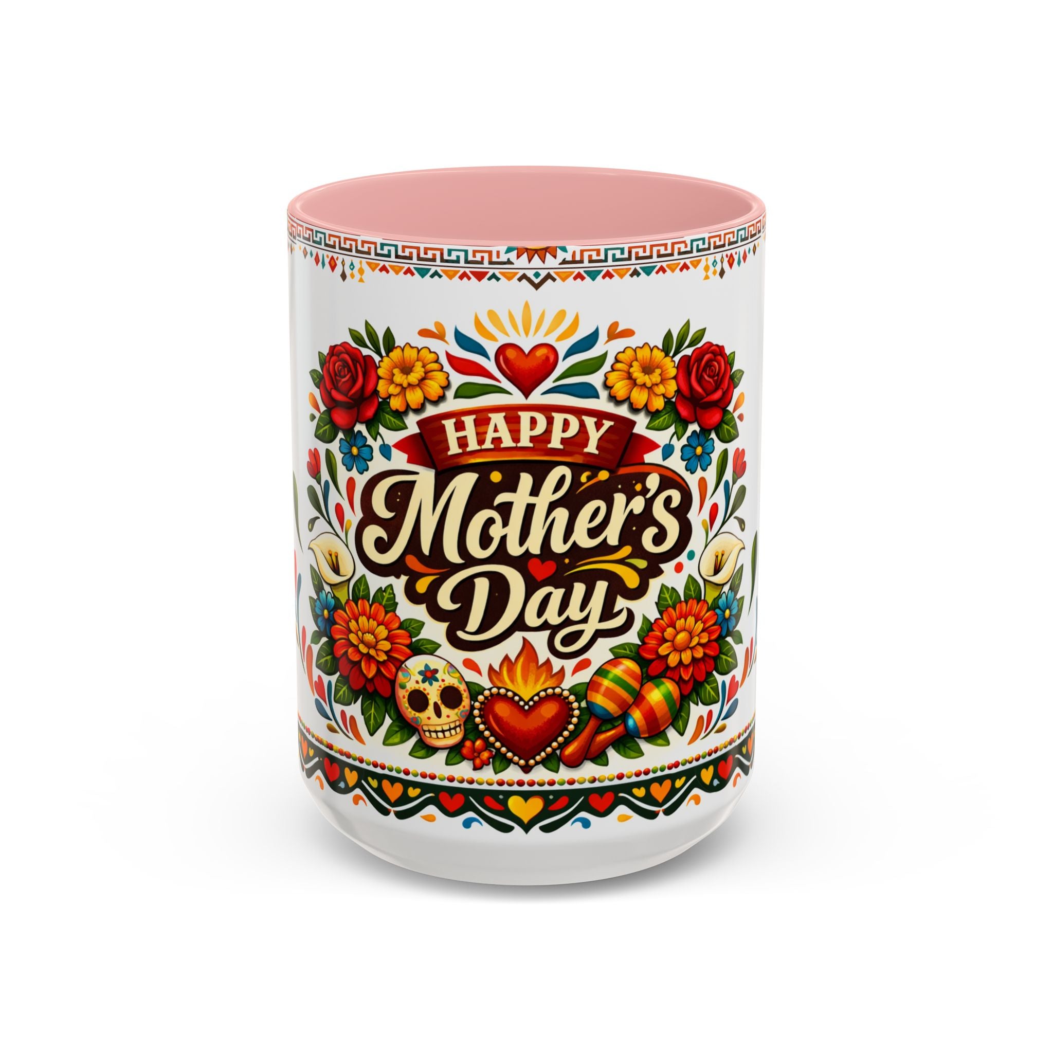 Happy Mother's Day Accent Mug-Colorful Floral Day of the Dead Design (11/15oz)