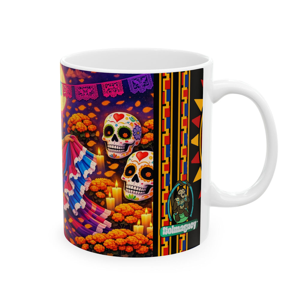 Day of the Dead Ceramic Mug — Colorful Catrina Dance Design (11oz, 15oz)