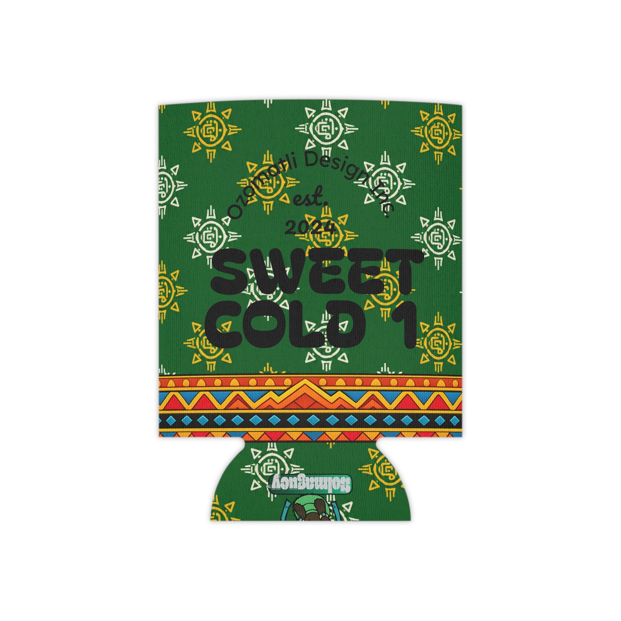 Aztec Monkey Warrior Can Cooler — “Sweet Cold 1” Insulated Beverage Holder