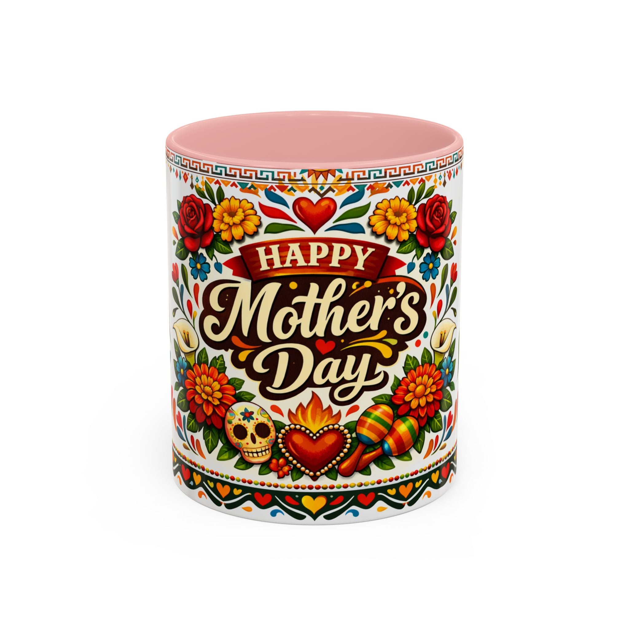 Happy Mother's Day Accent Mug-Colorful Floral Day of the Dead Design (11/15oz)