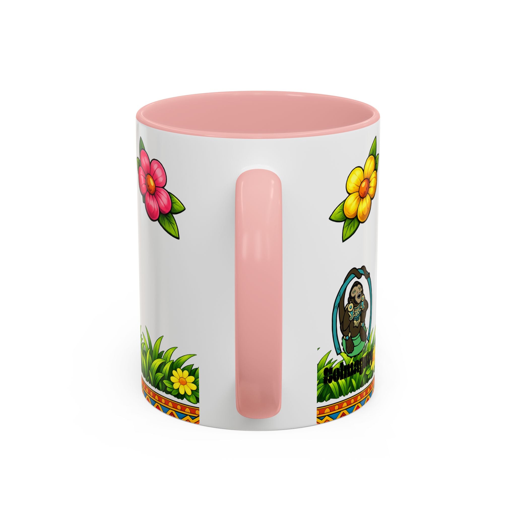 Cute Easter Bunny with Colorful Eggs Mug Accent Coffee Mug EU