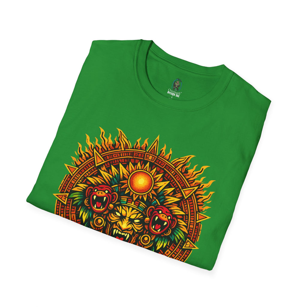 Aztec Skull Sunburst T-Shirt | Tribal Floral Skull Design