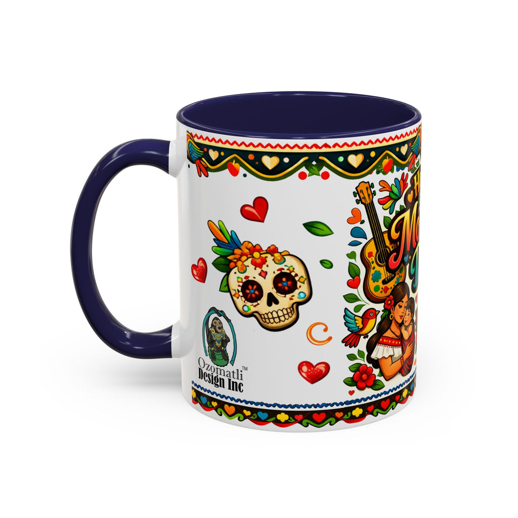 Happy Mother's Day Accent Coffee Mug – Colorful Mexican Folk Art Design