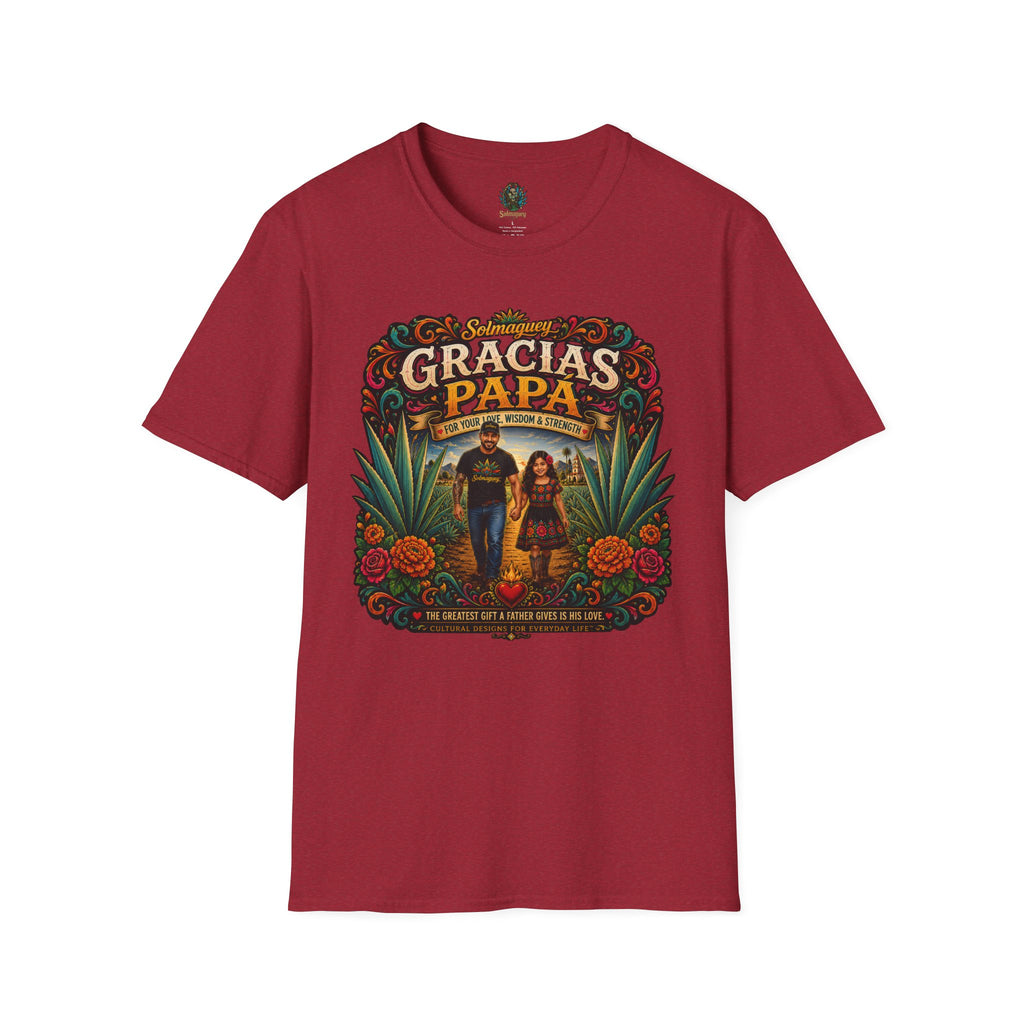 Gracias Papá Shirt, Mexican Dad Gift, Father Daughter Shirt, Latino Father Gift, Hispanic Family Tee, Father's Day Gift for Papa, Mexican Folk Art Shirt