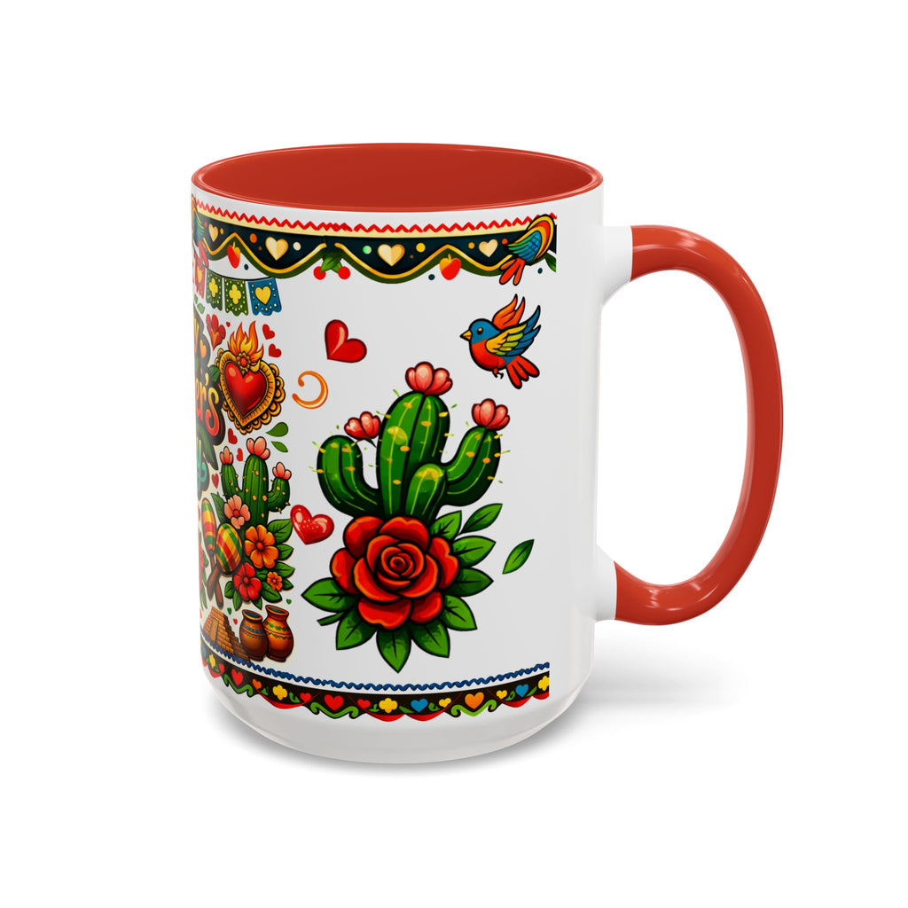Happy Mother's Day Accent Coffee Mug – Colorful Mexican Folk Art Design