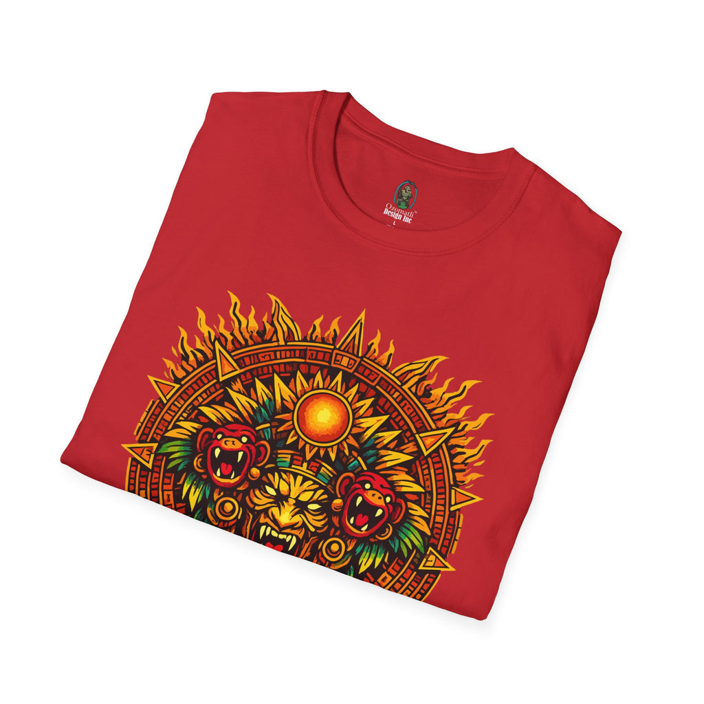 Aztec Skull Sunburst T-Shirt | Tribal Floral Skull Design