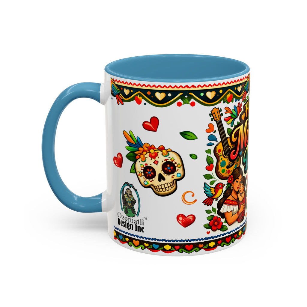 Happy Mother's Day Accent Coffee Mug – Colorful Mexican Folk Art Design