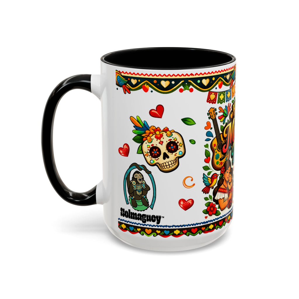 Happy Mother's Day Accent Coffee Mug – Colorful Mexican Folk Art Design