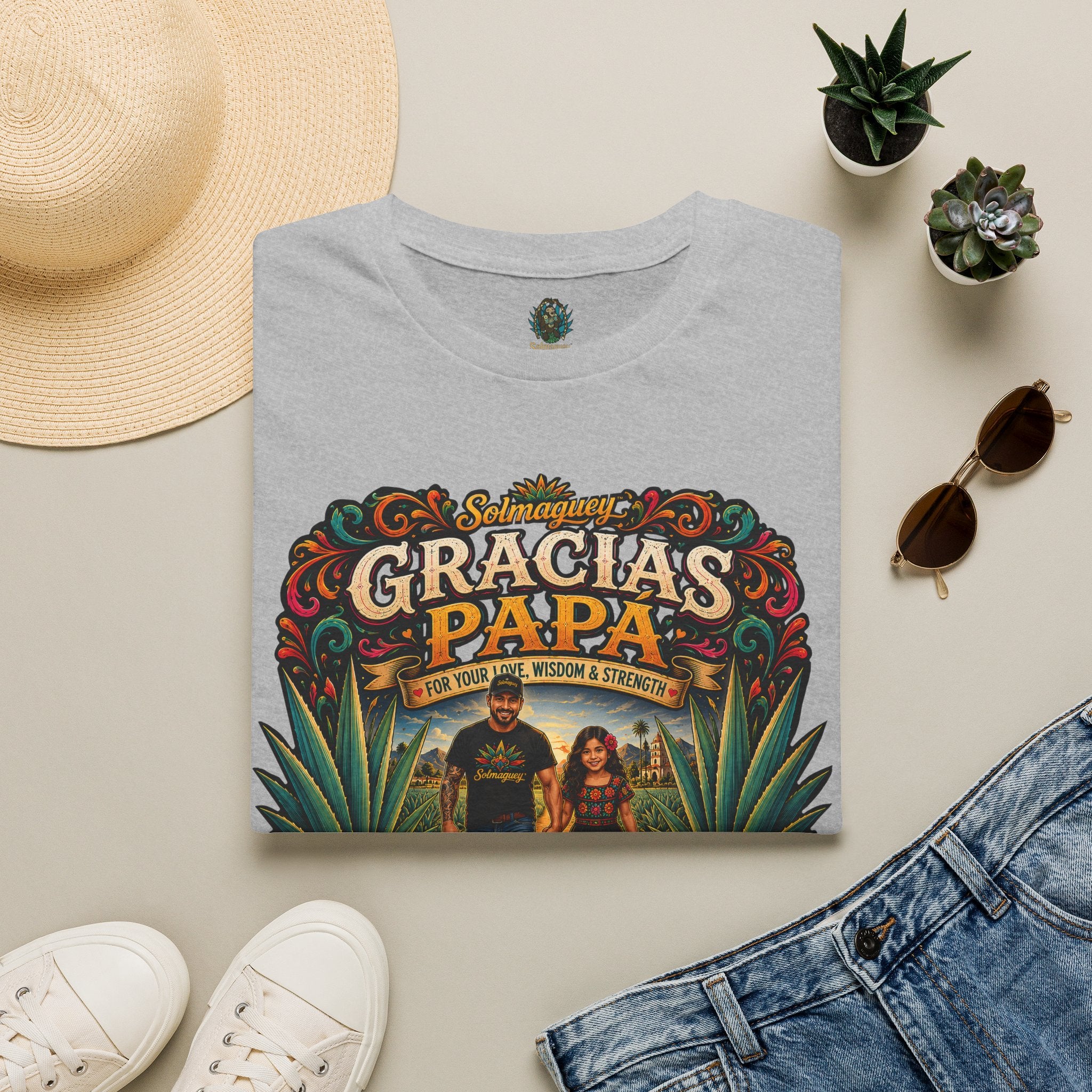Gracias Papá Shirt, Mexican Dad Gift, Father Daughter Shirt, Latino Father Gift, Hispanic Family Tee, Father's Day Gift for Papa, Mexican Folk Art Shirt