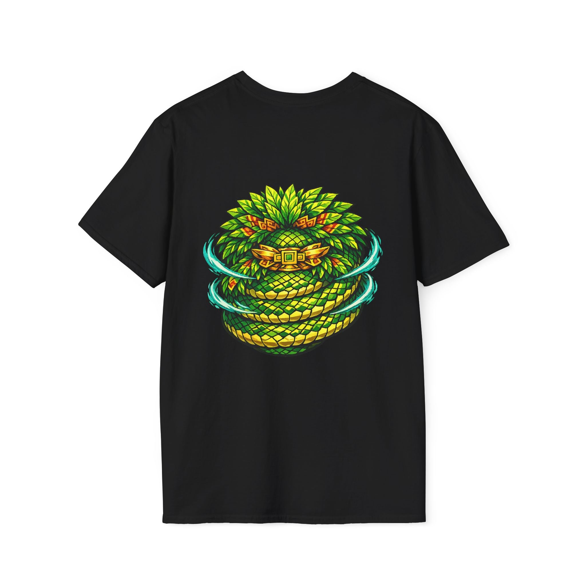 Aztec Feathered Serpent T-Shirt — Vibrant Quetzalcoatl Graphic Tee