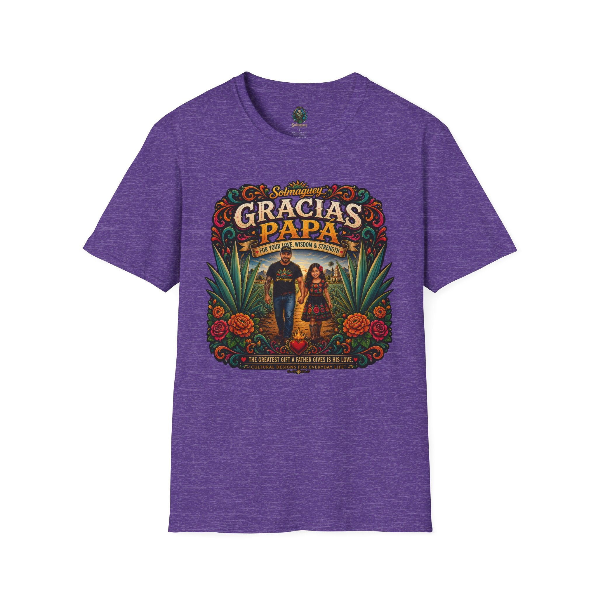Gracias Papá Shirt, Mexican Dad Gift, Father Daughter Shirt, Latino Father Gift, Hispanic Family Tee, Father's Day Gift for Papa, Mexican Folk Art Shirt