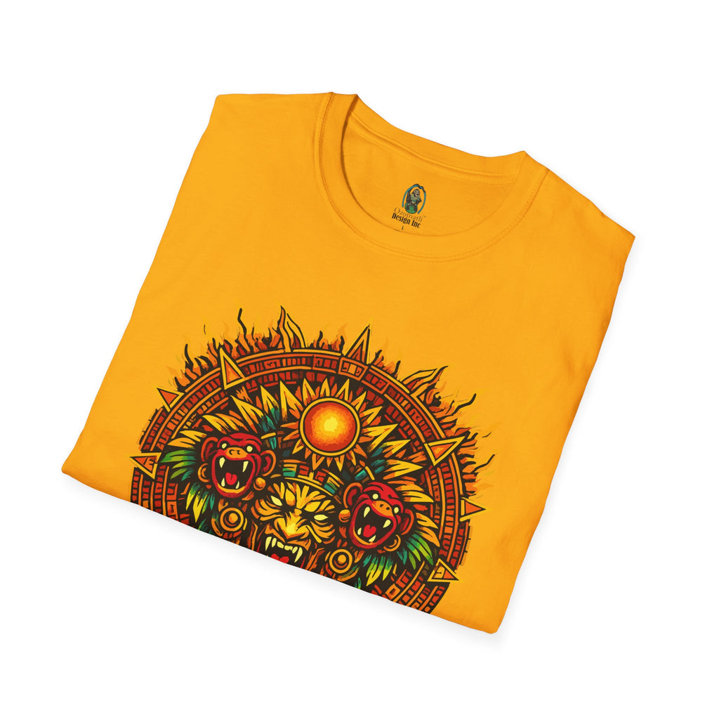 Aztec Skull Sunburst T-Shirt | Tribal Floral Skull Design