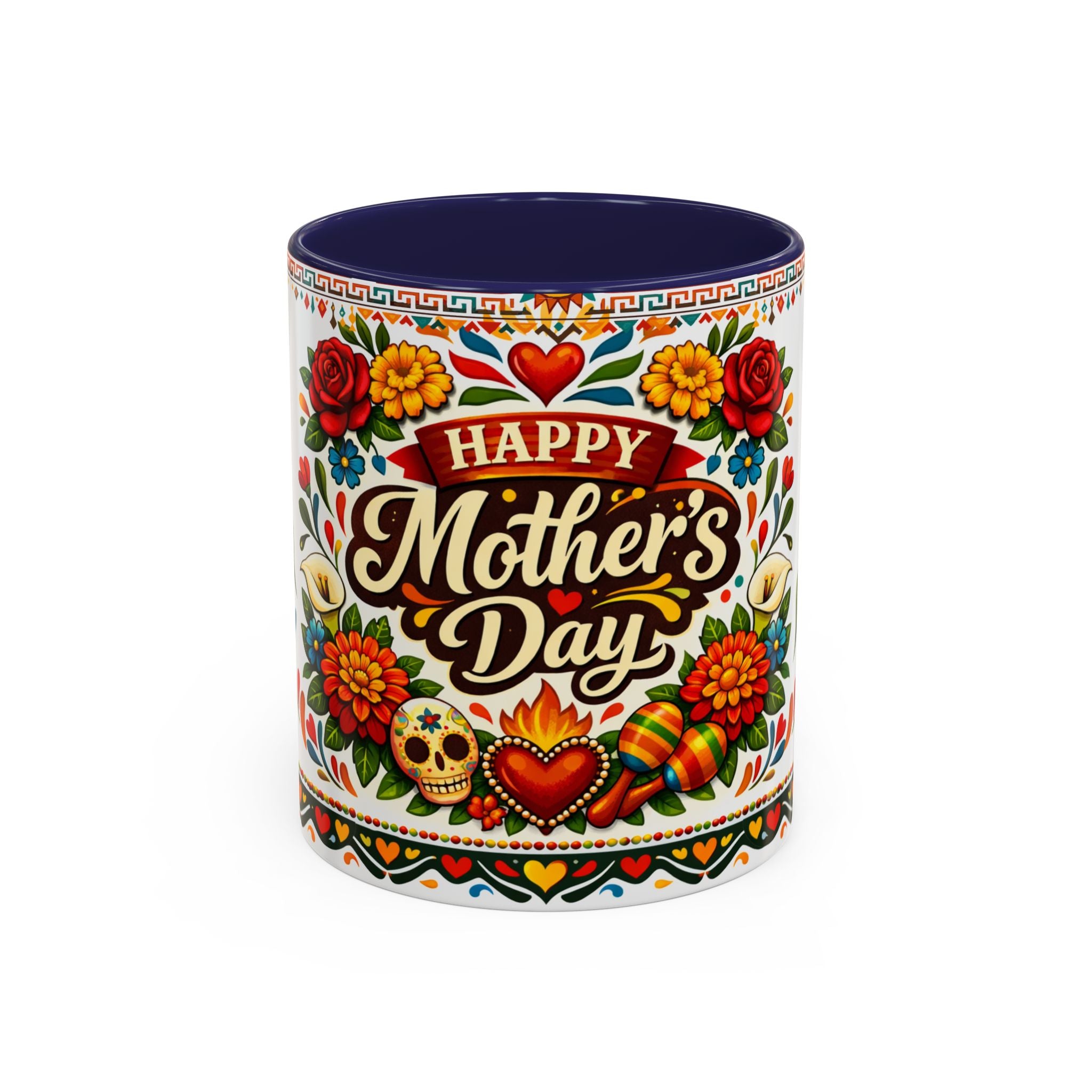 Happy Mother's Day Accent Mug-Colorful Floral Day of the Dead Design (11/15oz)