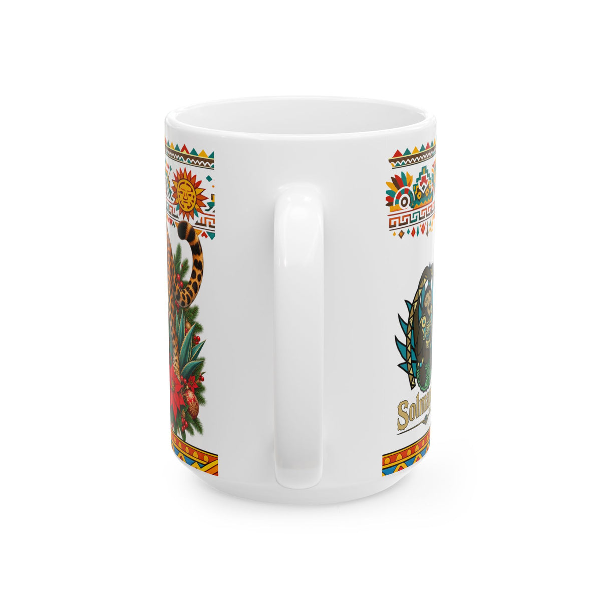 Jaguar Navideño™ Christmas Ceramic Mug | Festive Jaguar Coffee Cup | Solmaguey™