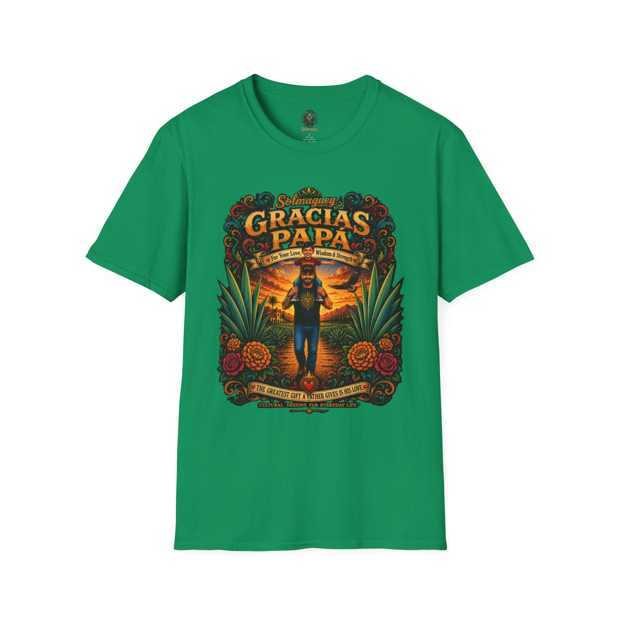 Gracias Papá Shirt, Mexican Dad Gift, Father Son Shirt, Father's Day Gift for Papa, Latino Dad Tee, Hispanic Family Shirt, Folk Art Father Gift