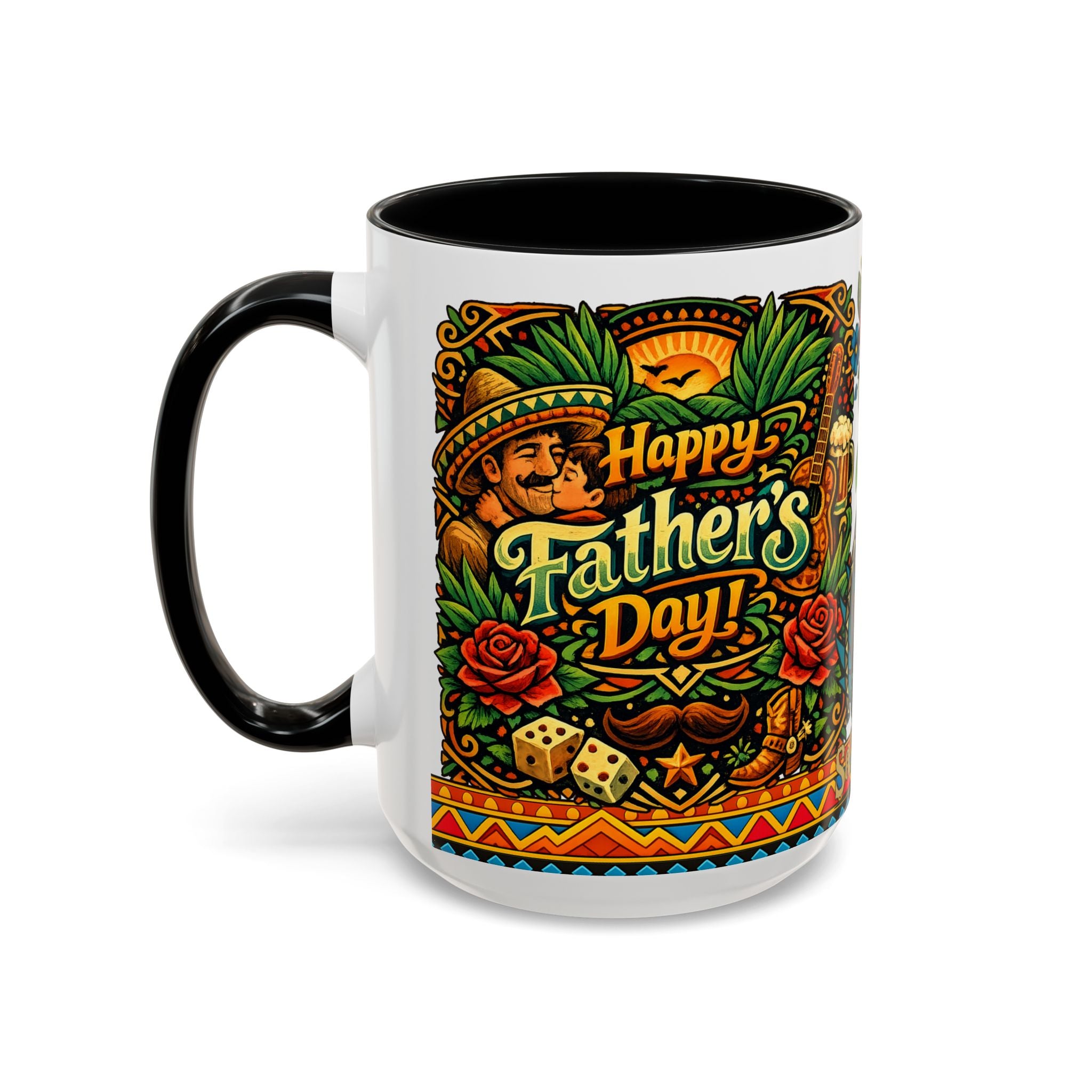 Happy Father's Day Accent Mug — Festive Father's Day Coffee Mug | Solmaguey™