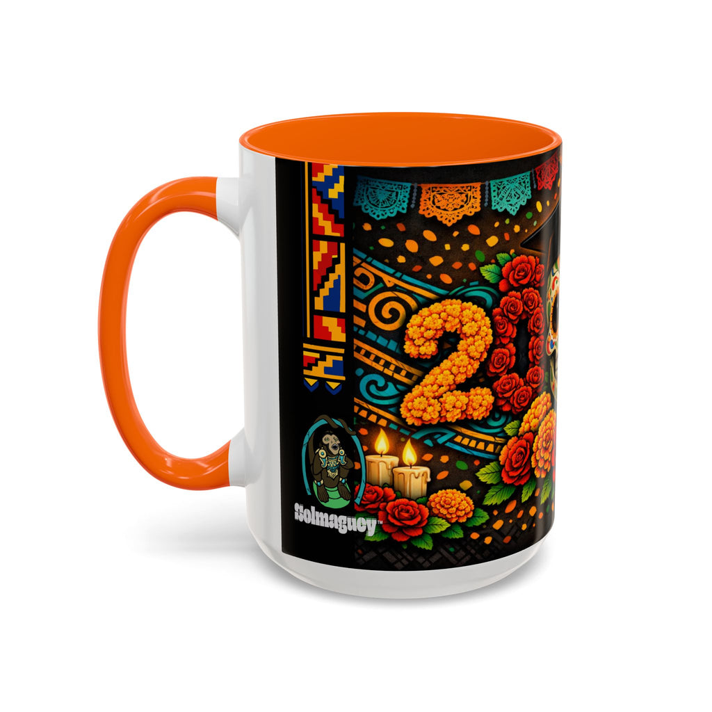 Day of the Dead Graduation Skull Accent Coffee Mug — Class of '26 Cappuccino Cup