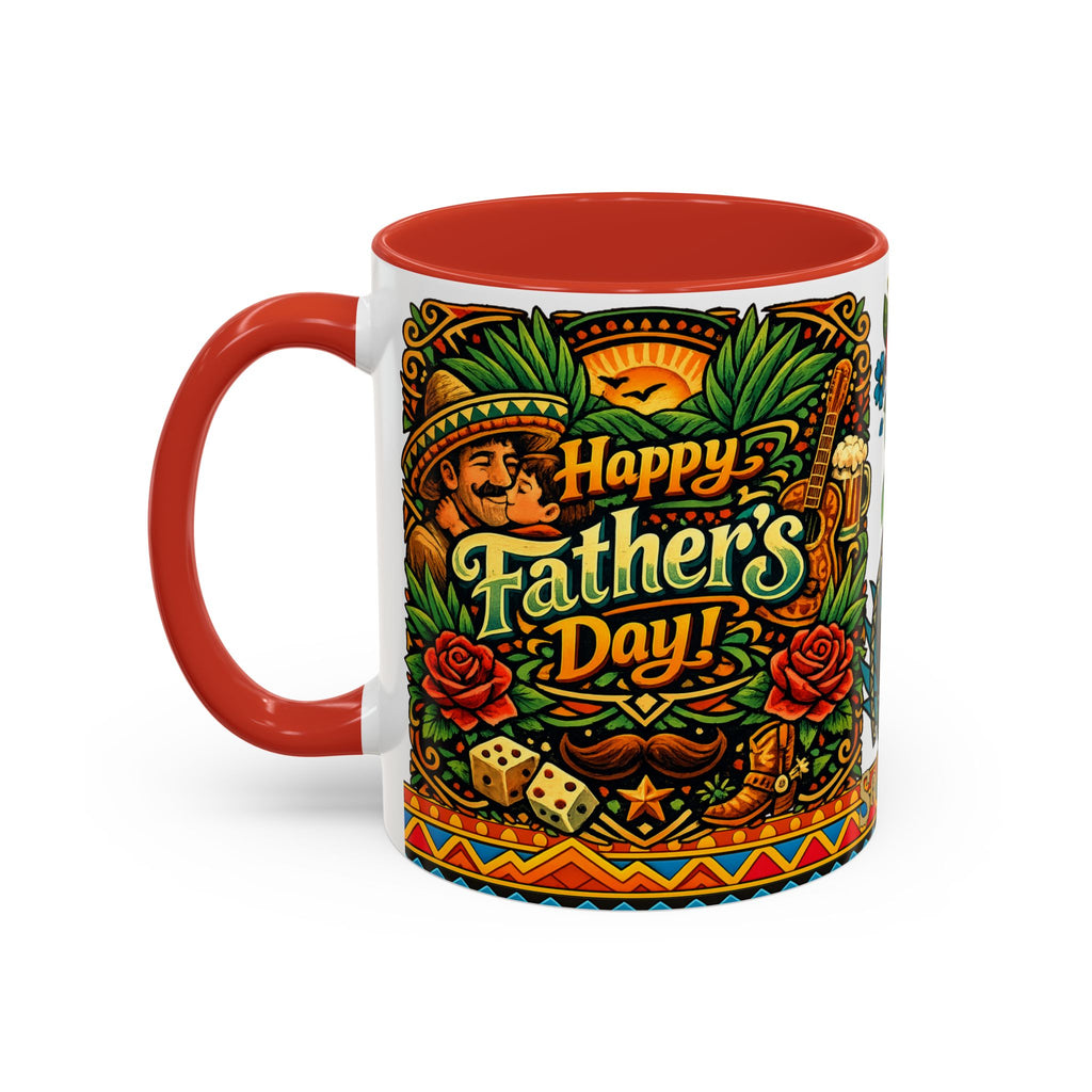 Happy Father's Day Accent Mug — Festive Father's Day Coffee Mug | Solmaguey™