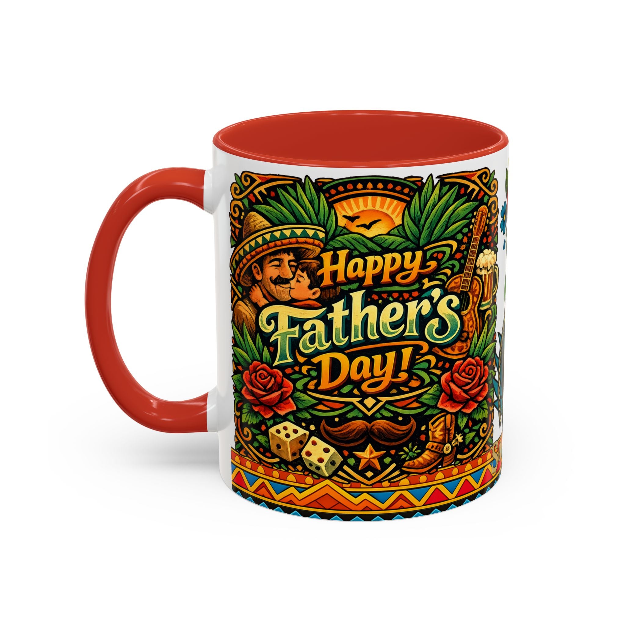 Happy Father's Day Accent Mug — Festive Father's Day Coffee Mug | Solmaguey™