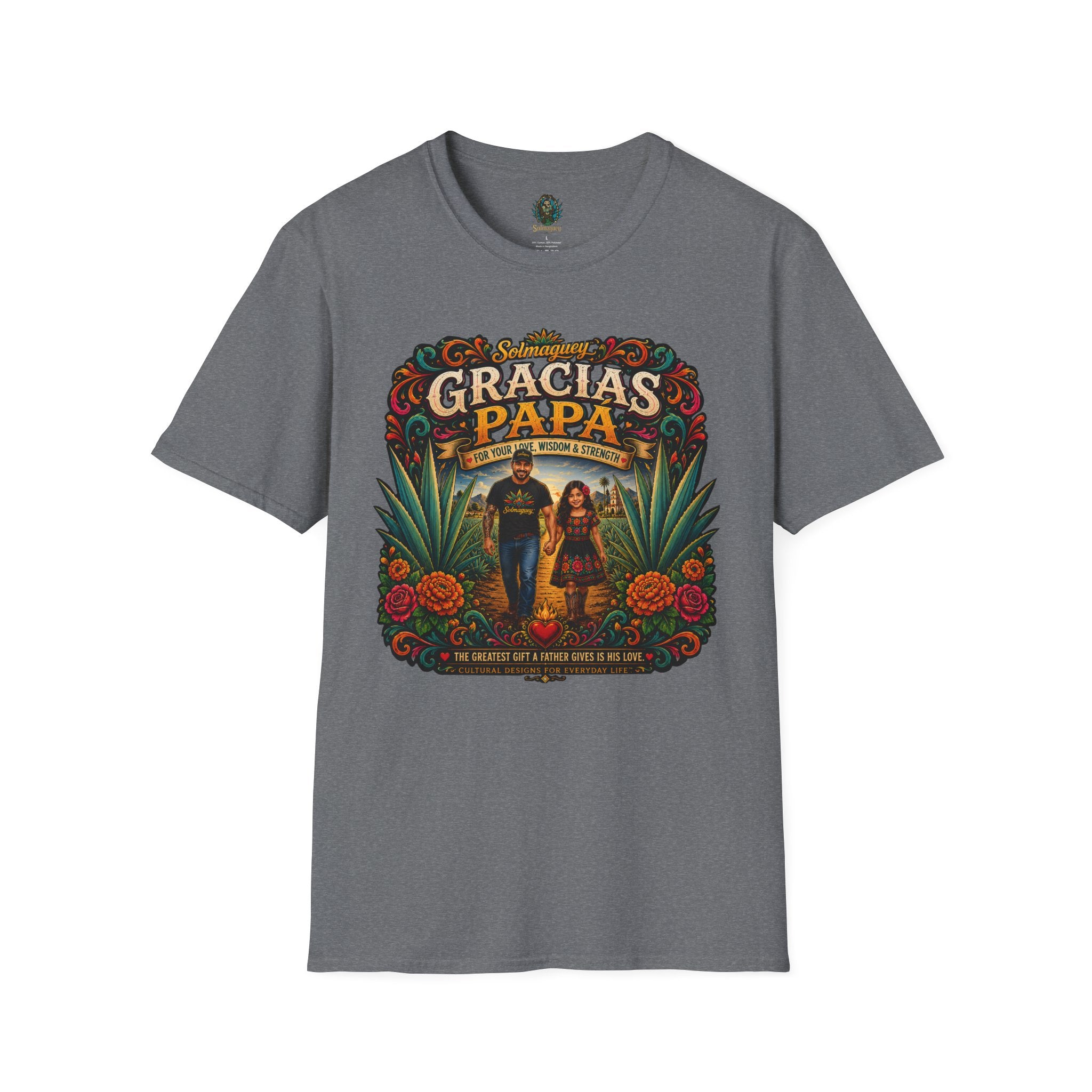 Gracias Papá Shirt, Mexican Dad Gift, Father Daughter Shirt, Latino Father Gift, Hispanic Family Tee, Father's Day Gift for Papa, Mexican Folk Art Shirt