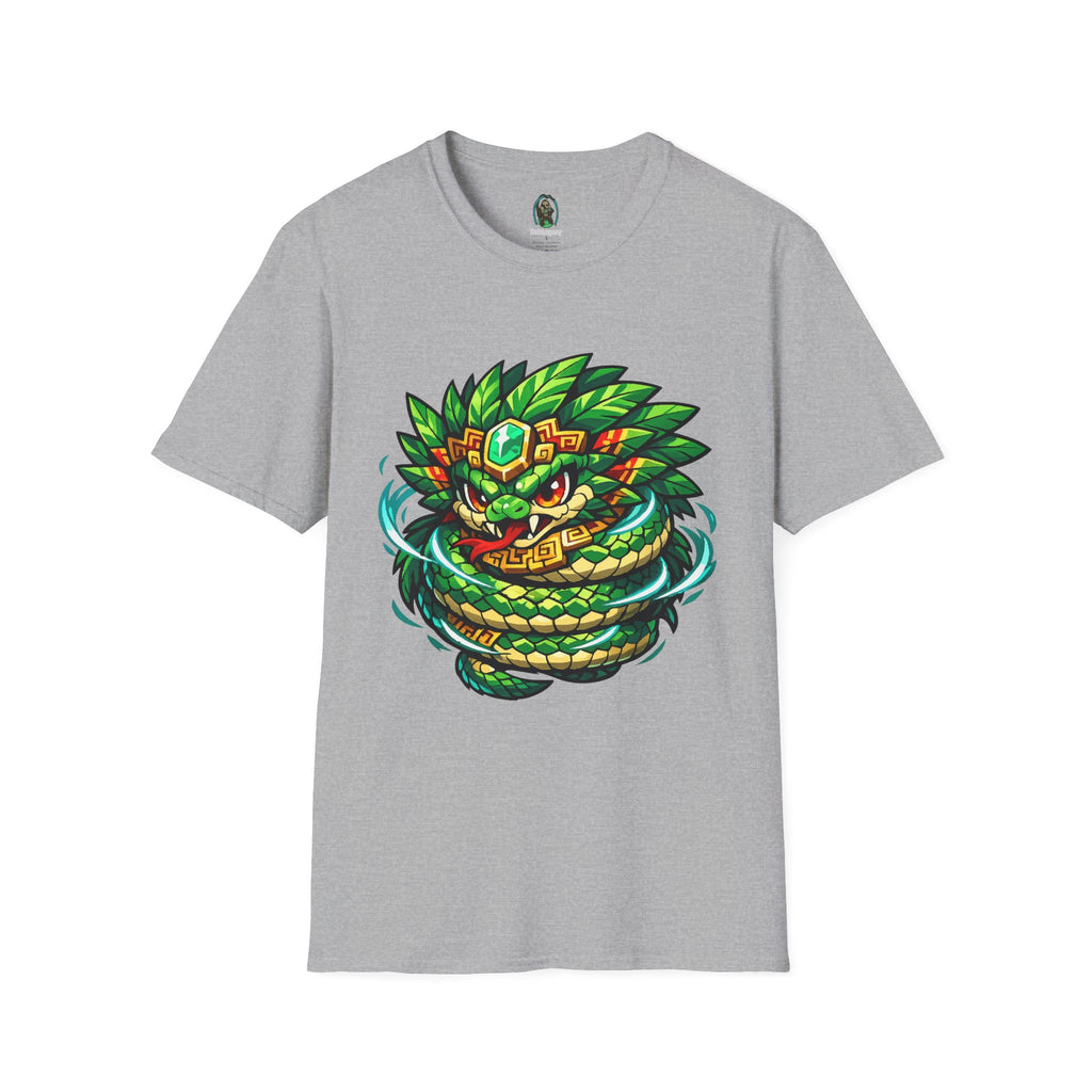 Aztec Feathered Serpent T-Shirt — Vibrant Quetzalcoatl Graphic Tee