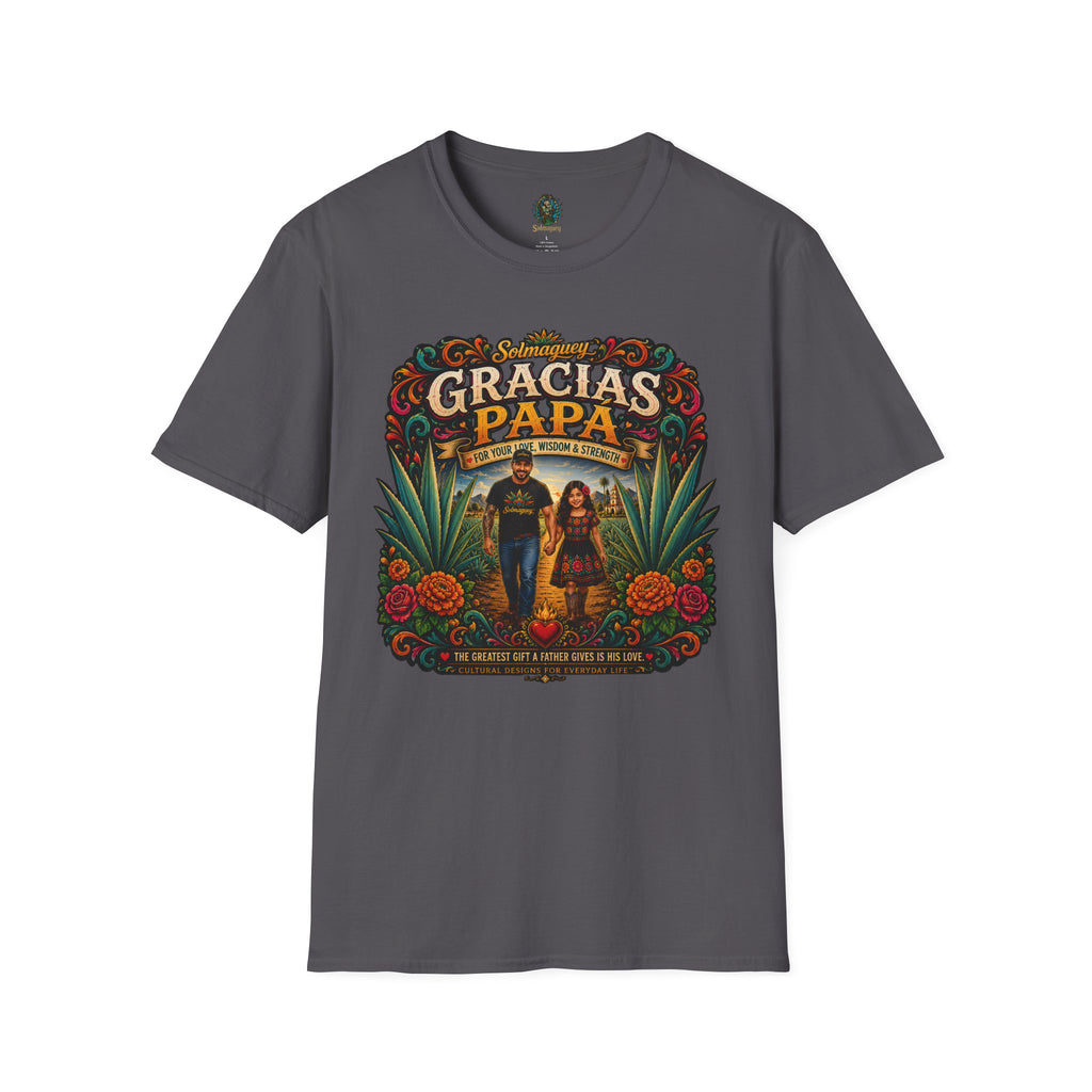 Gracias Papá Shirt, Mexican Dad Gift, Father Daughter Shirt, Latino Father Gift, Hispanic Family Tee, Father's Day Gift for Papa, Mexican Folk Art Shirt