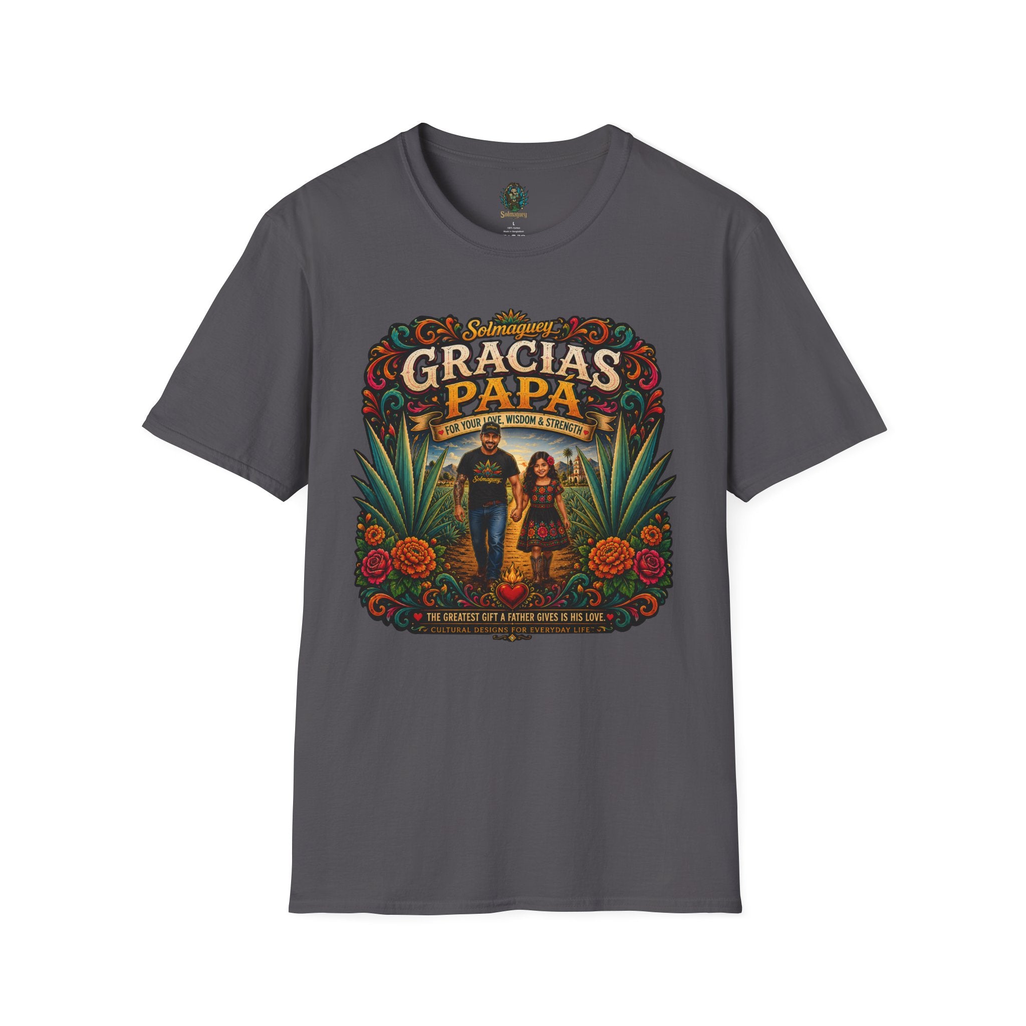 Gracias Papá Shirt, Mexican Dad Gift, Father Daughter Shirt, Latino Father Gift, Hispanic Family Tee, Father's Day Gift for Papa, Mexican Folk Art Shirt