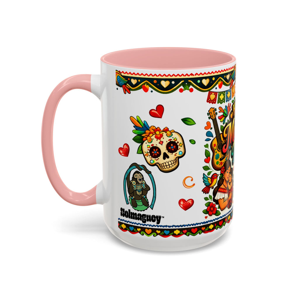 Happy Mother's Day Accent Coffee Mug – Colorful Mexican Folk Art Design