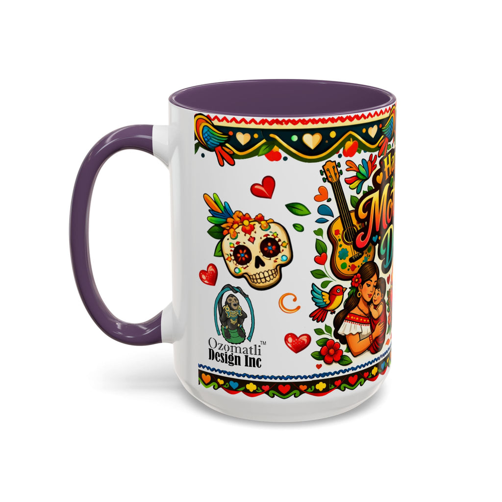 Happy Mother's Day Accent Coffee Mug – Colorful Mexican Folk Art Design