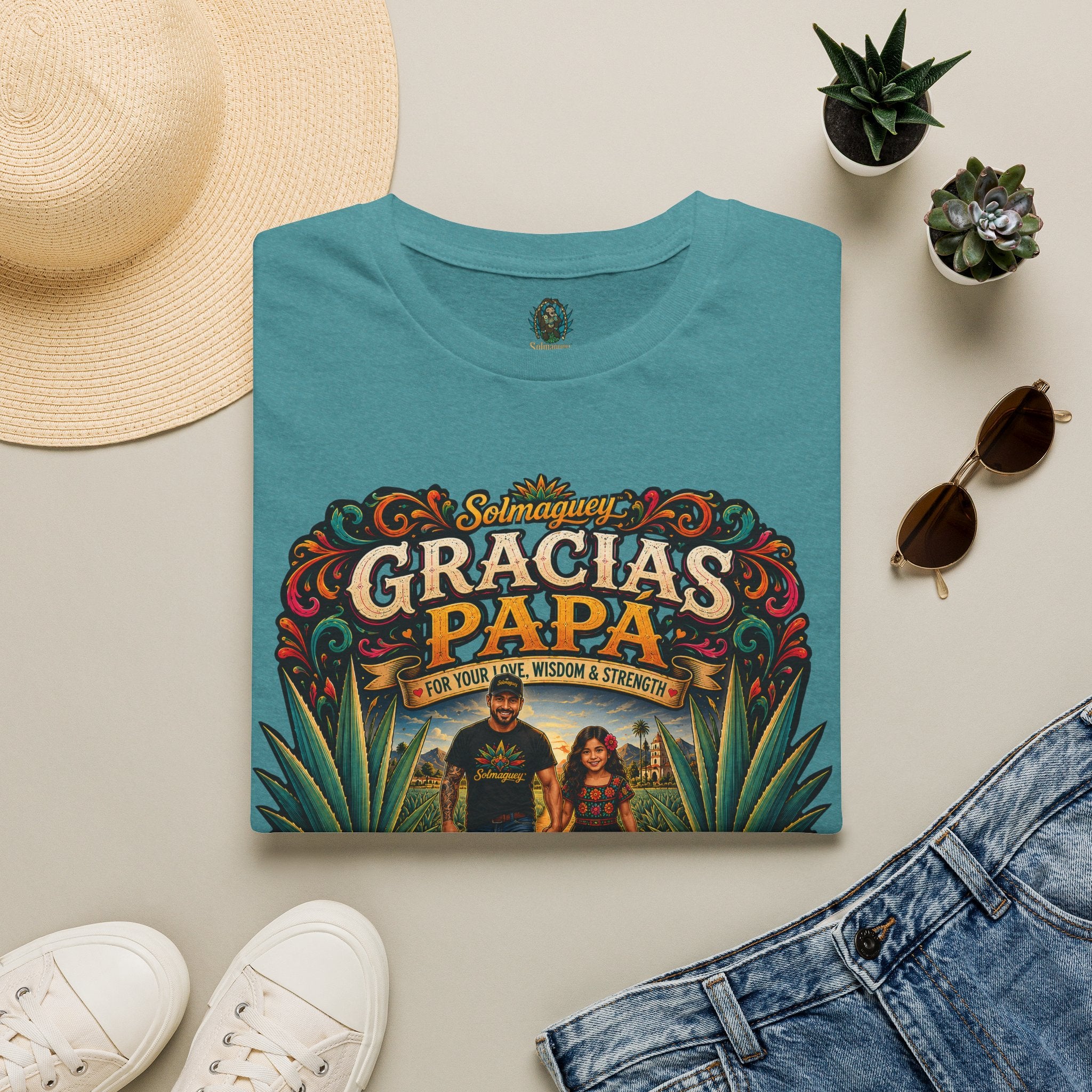 Gracias Papá Shirt, Mexican Dad Gift, Father Daughter Shirt, Latino Father Gift, Hispanic Family Tee, Father's Day Gift for Papa, Mexican Folk Art Shirt