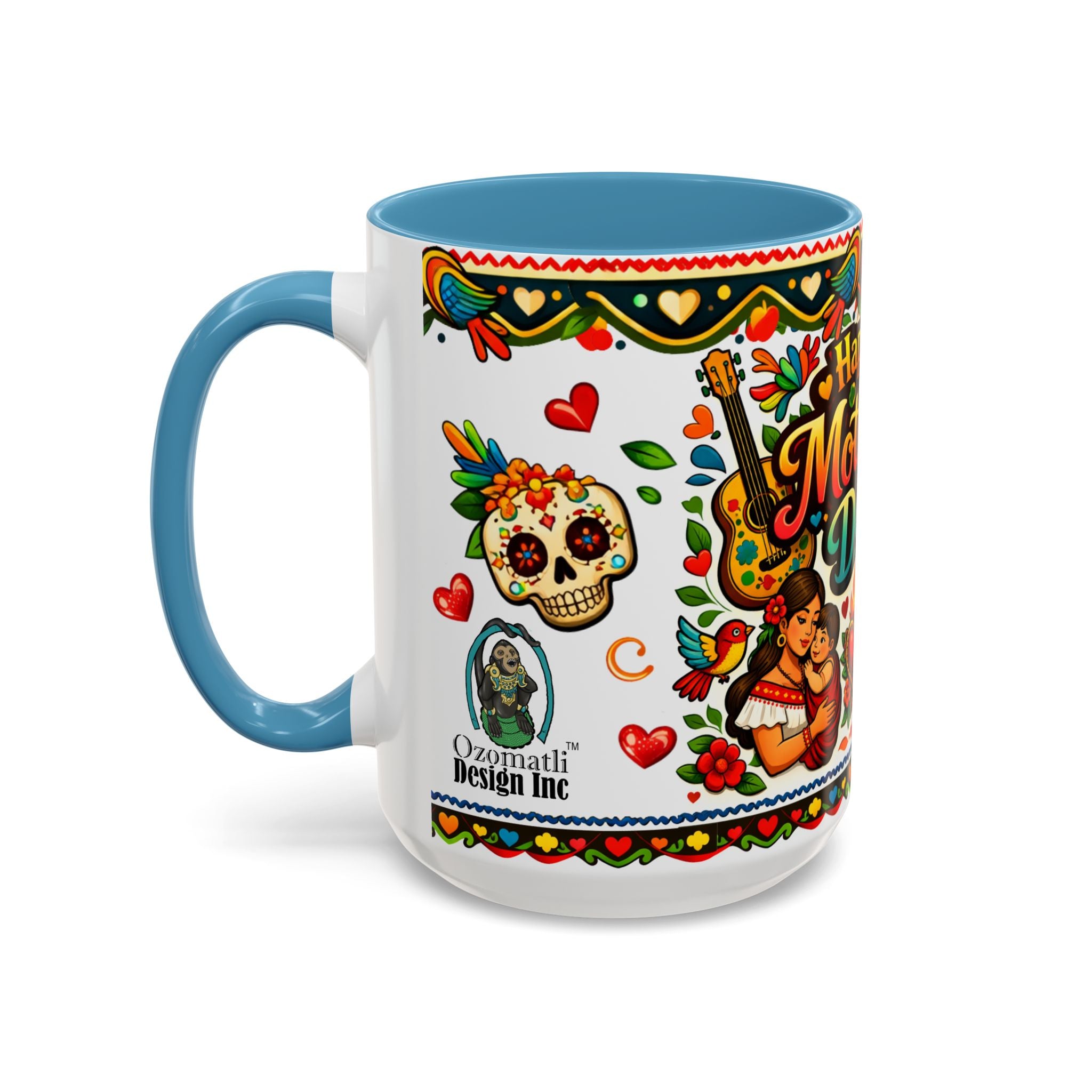 Happy Mother's Day Accent Coffee Mug – Colorful Mexican Folk Art Design