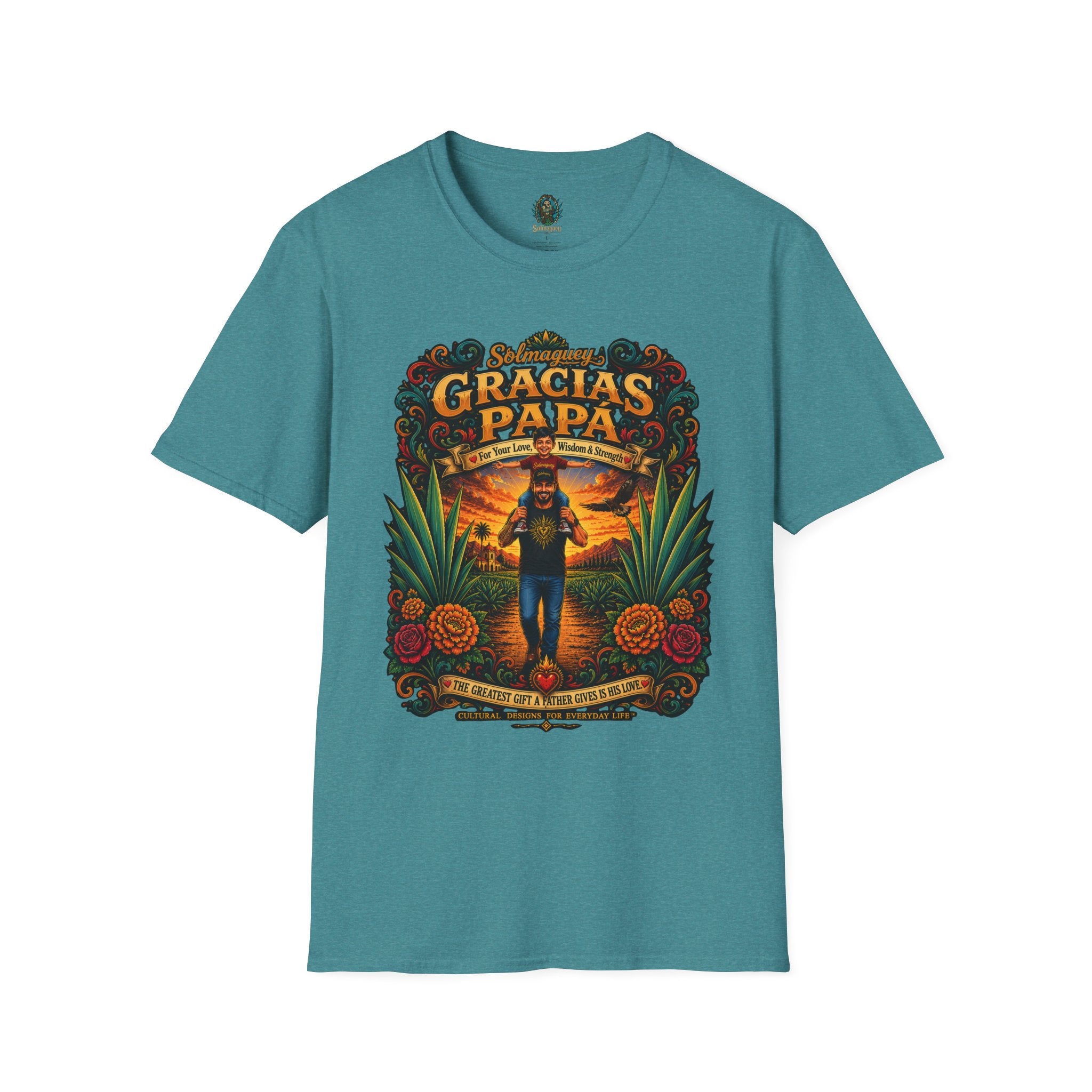 Gracias Papá Shirt, Mexican Dad Gift, Father Son Shirt, Father's Day Gift for Papa, Latino Dad Tee, Hispanic Family Shirt, Folk Art Father Gift