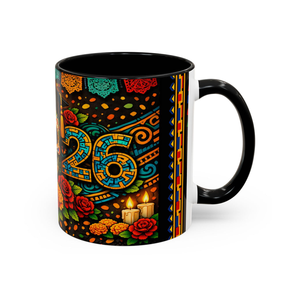 Day of the Dead Graduation Skull Accent Coffee Mug — Class of '26 Cappuccino Cup