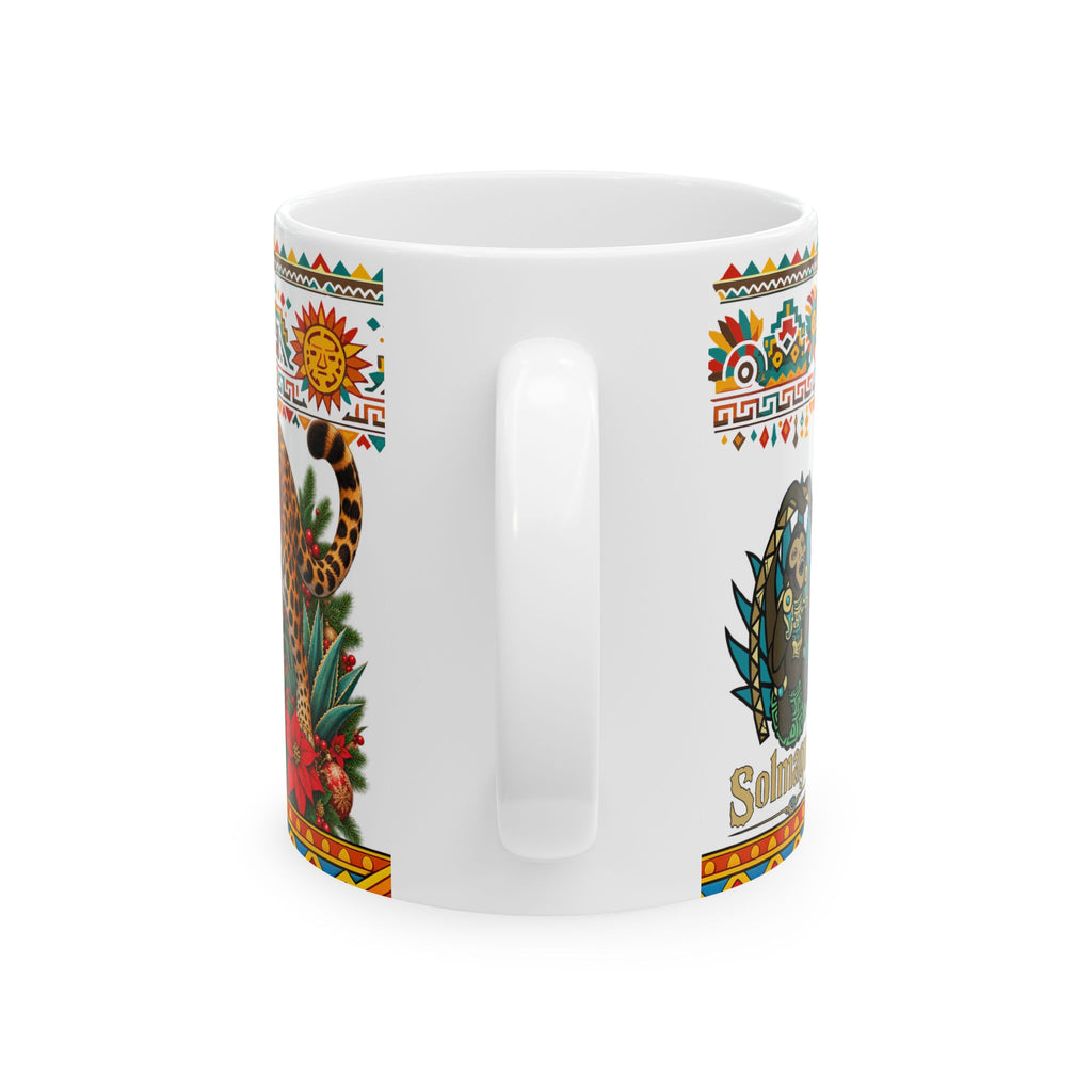 Jaguar Navideño™ Christmas Ceramic Mug | Festive Jaguar Coffee Cup | Solmaguey™