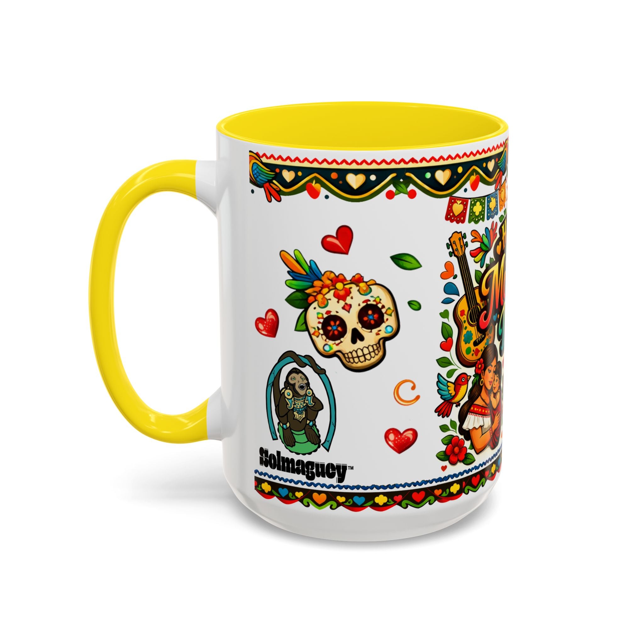 Happy Mother's Day Accent Coffee Mug – Colorful Mexican Folk Art Design