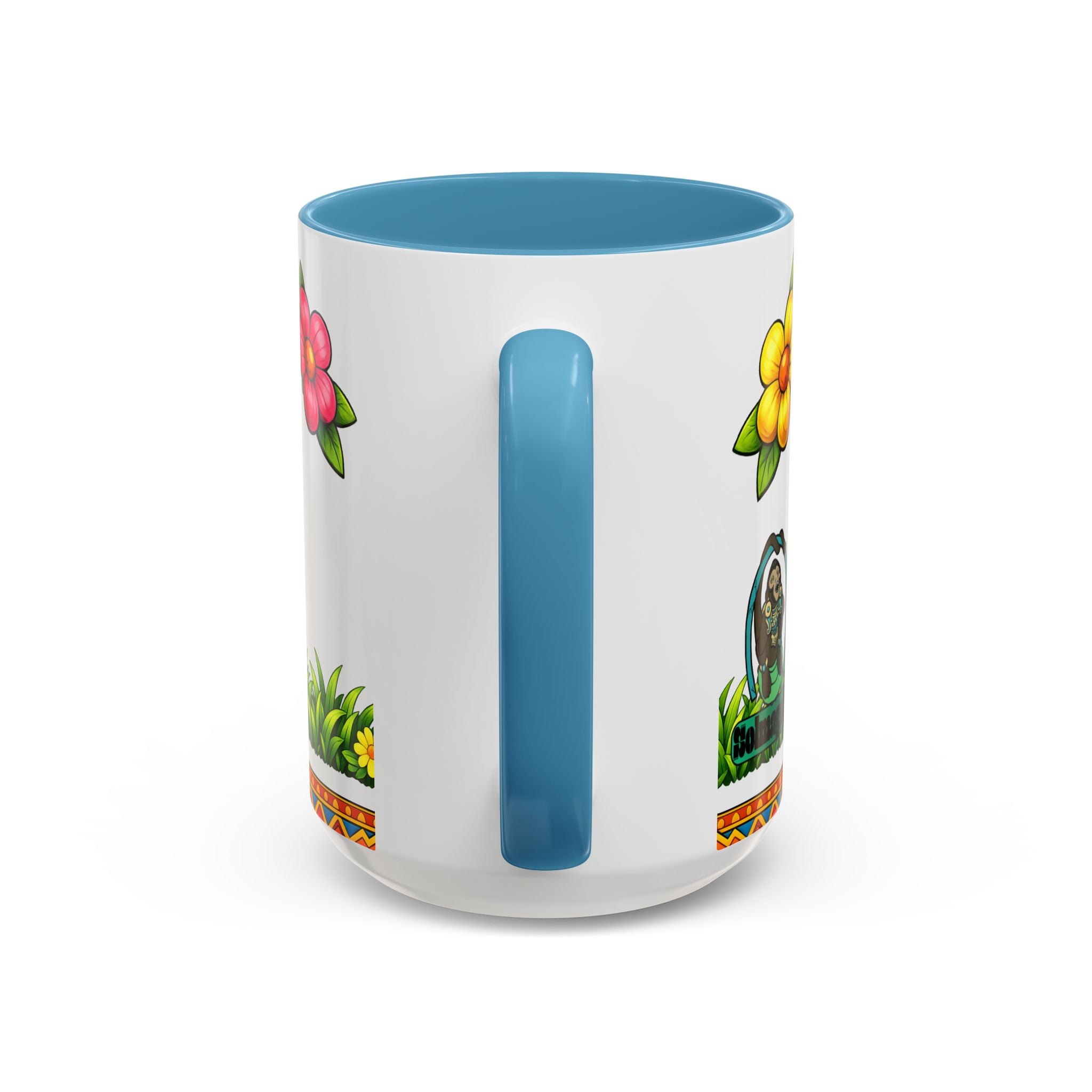 Cute Easter Bunny with Colorful Eggs Mug Accent Coffee Mug