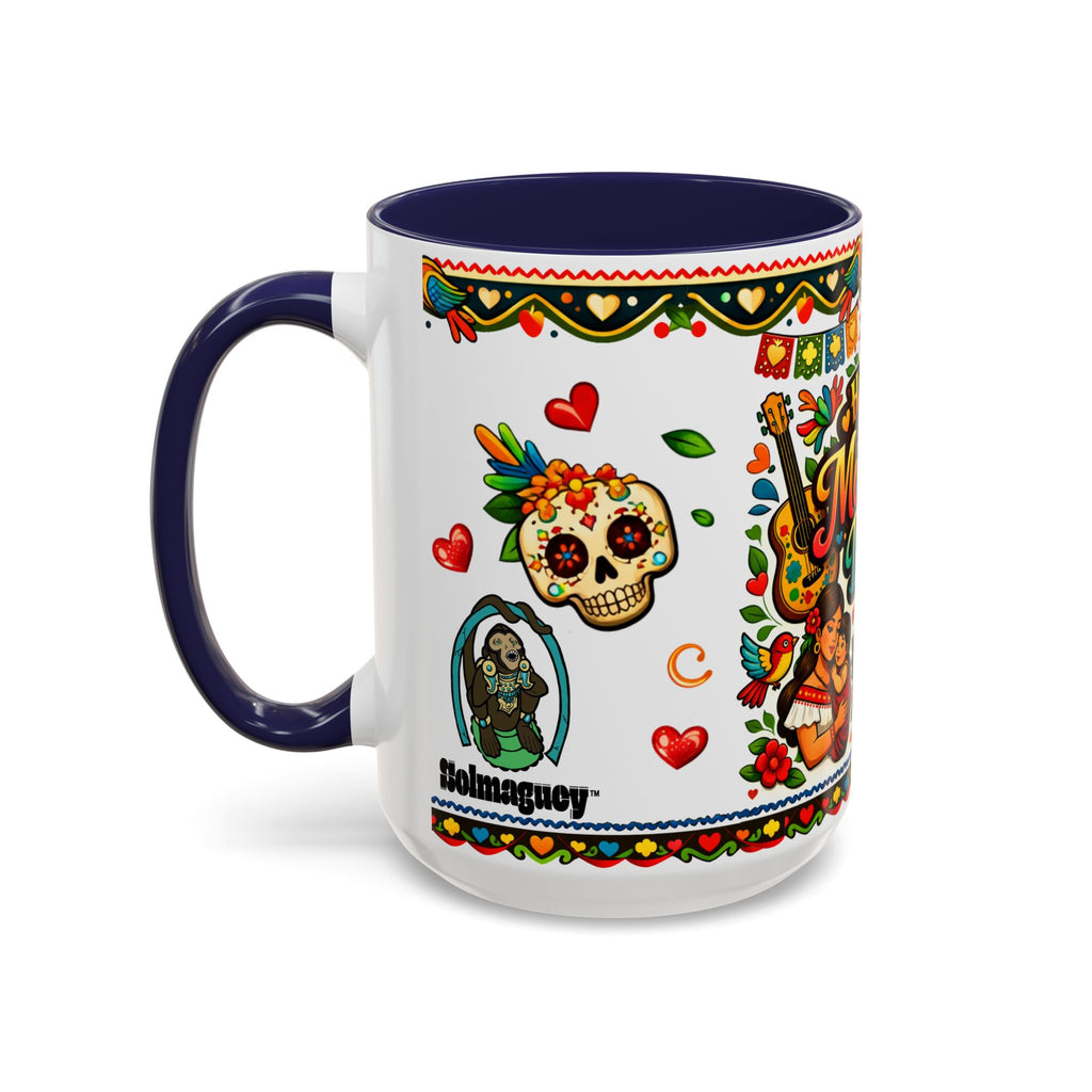 Happy Mother's Day Accent Coffee Mug – Colorful Mexican Folk Art Design