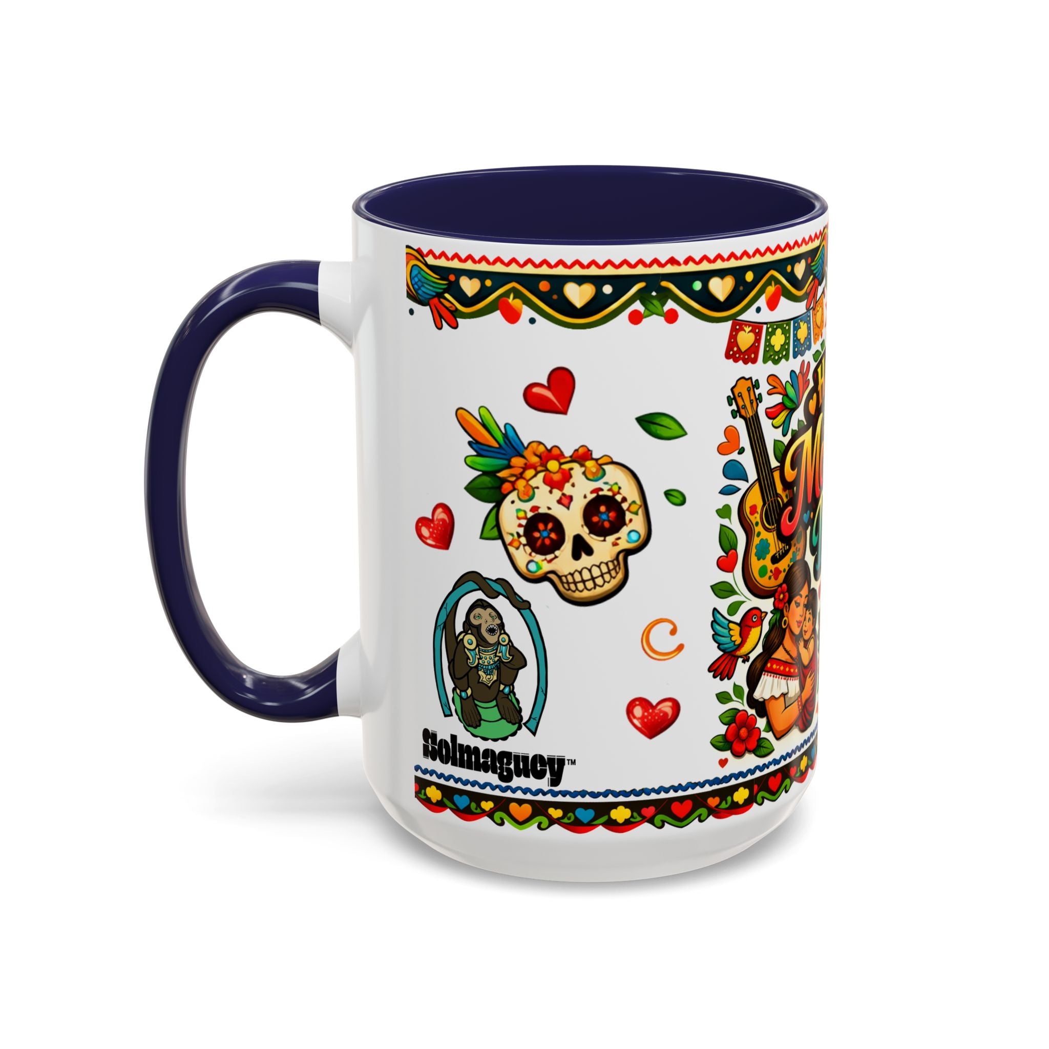 Happy Mother's Day Accent Coffee Mug – Colorful Mexican Folk Art Design