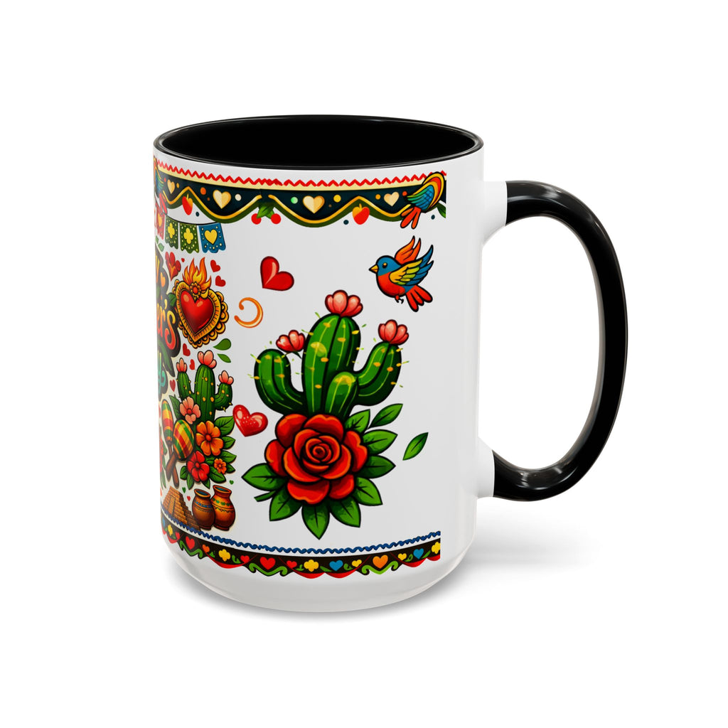 Happy Mother's Day Accent Coffee Mug – Colorful Mexican Folk Art Design
