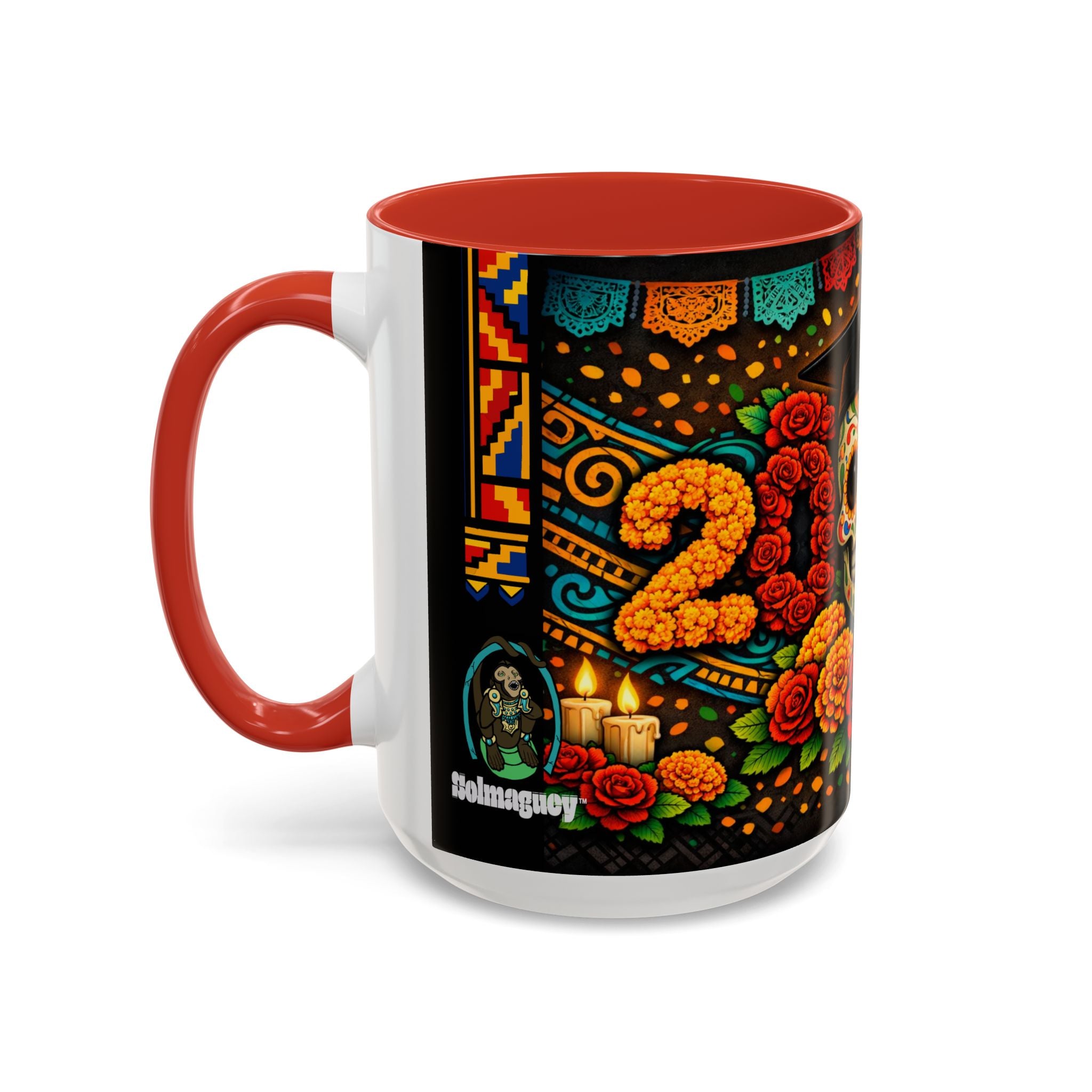 Day of the Dead Graduation Skull Accent Coffee Mug — Class of '26 Cappuccino Cup