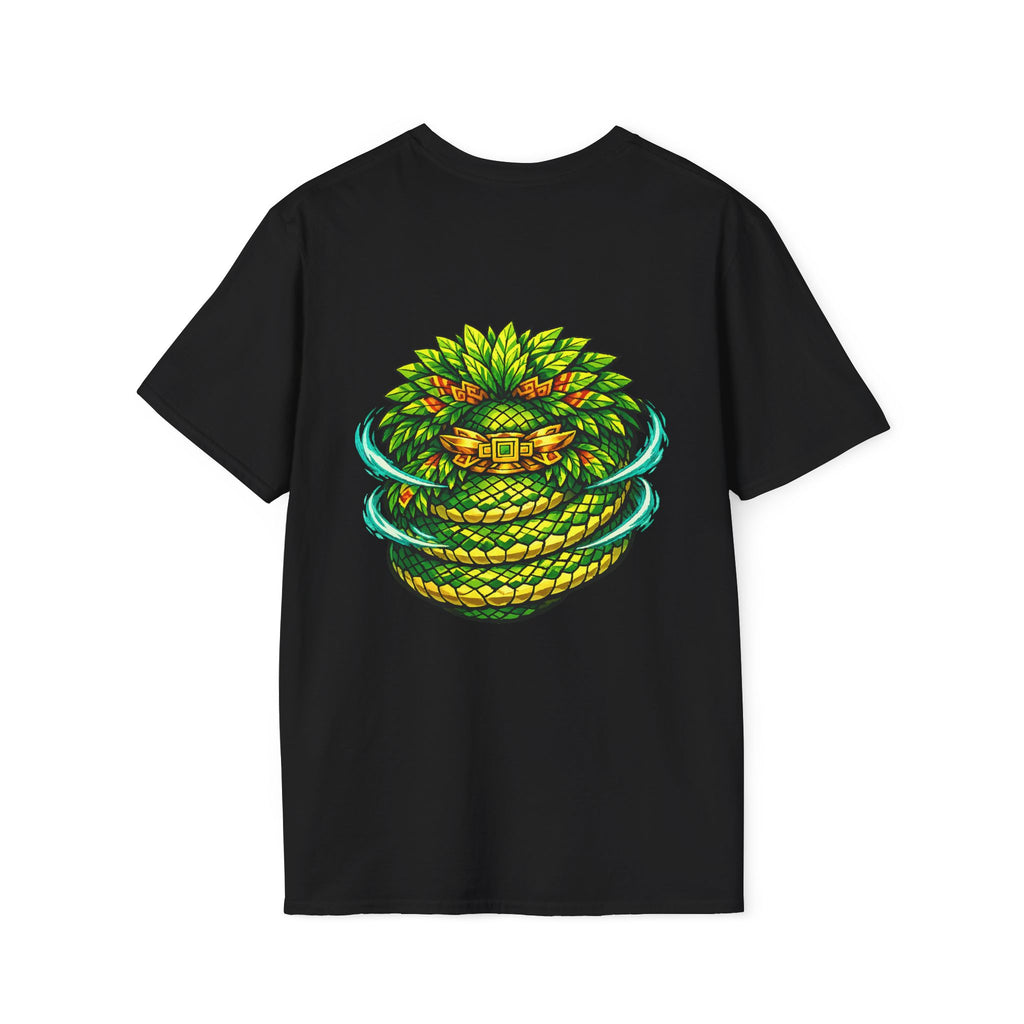 Aztec Feathered Serpent T-Shirt — Vibrant Quetzalcoatl Graphic Tee