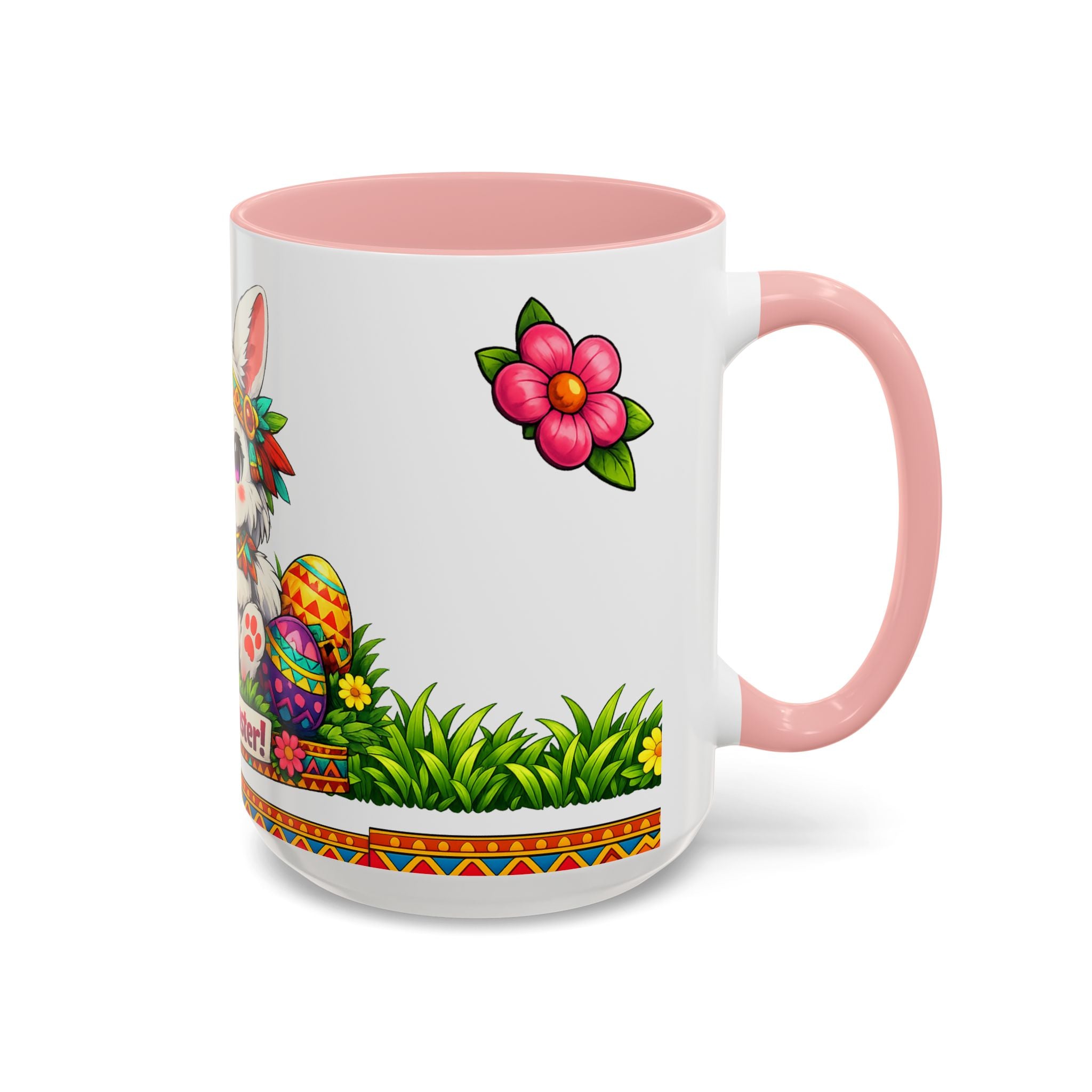 Cute Easter Bunny with Colorful Eggs Mug Accent Coffee Mug